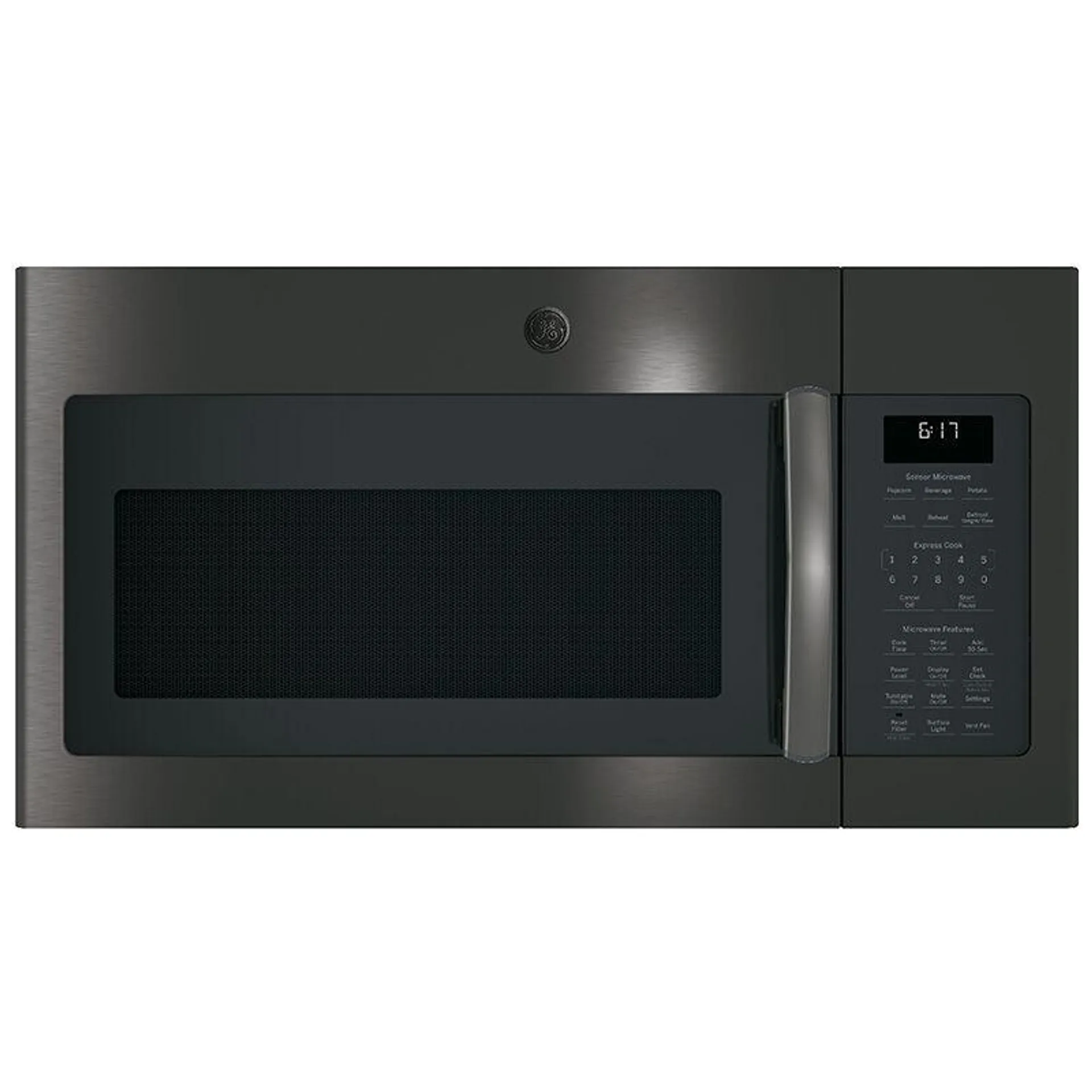 GE 30" 1.7 Cu. Ft. Over-the-Range Microwave with 10 Power Levels, 300 CFM & Sensor Cooking Controls - Black Stainless