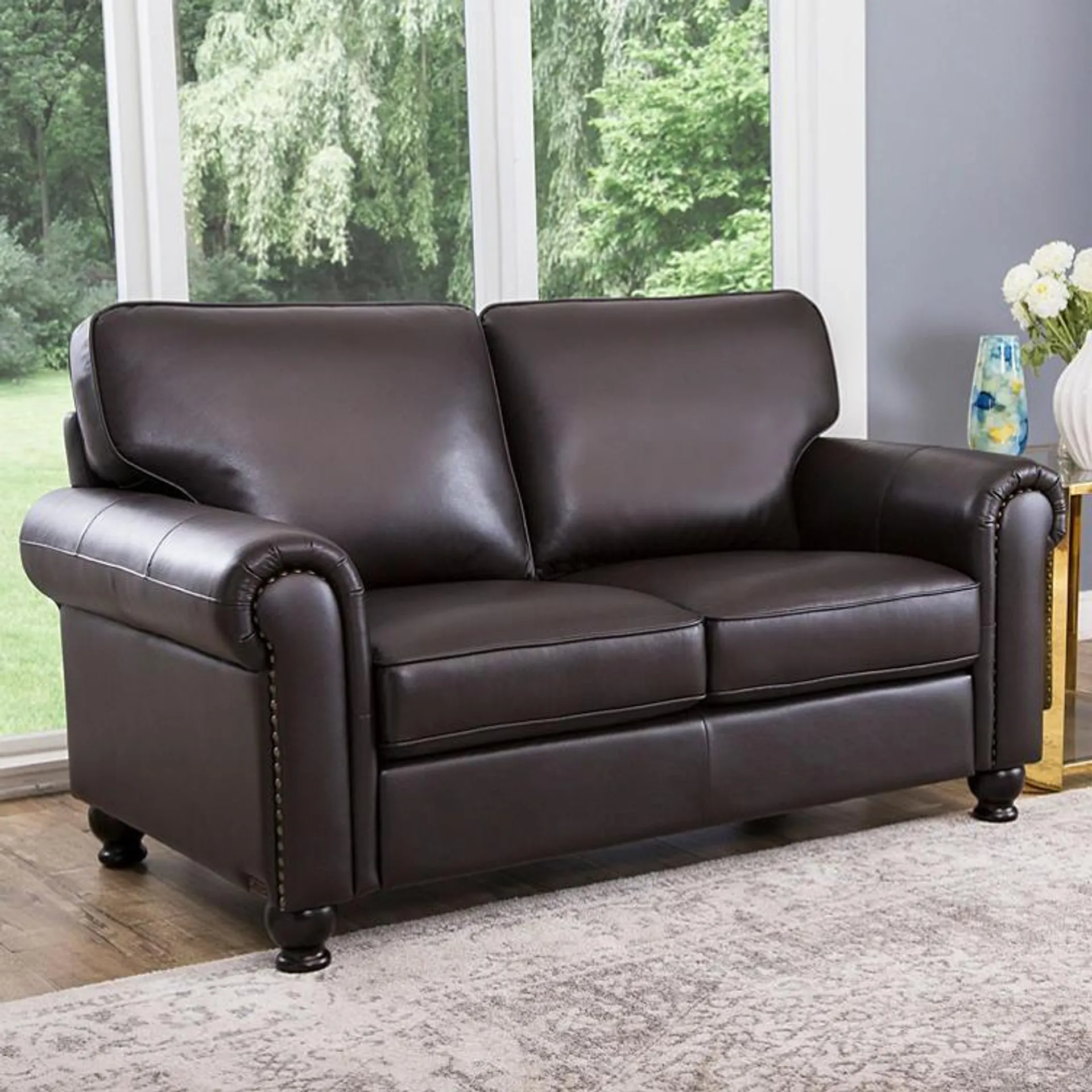 Maverick Top-Grain Leather Loveseat