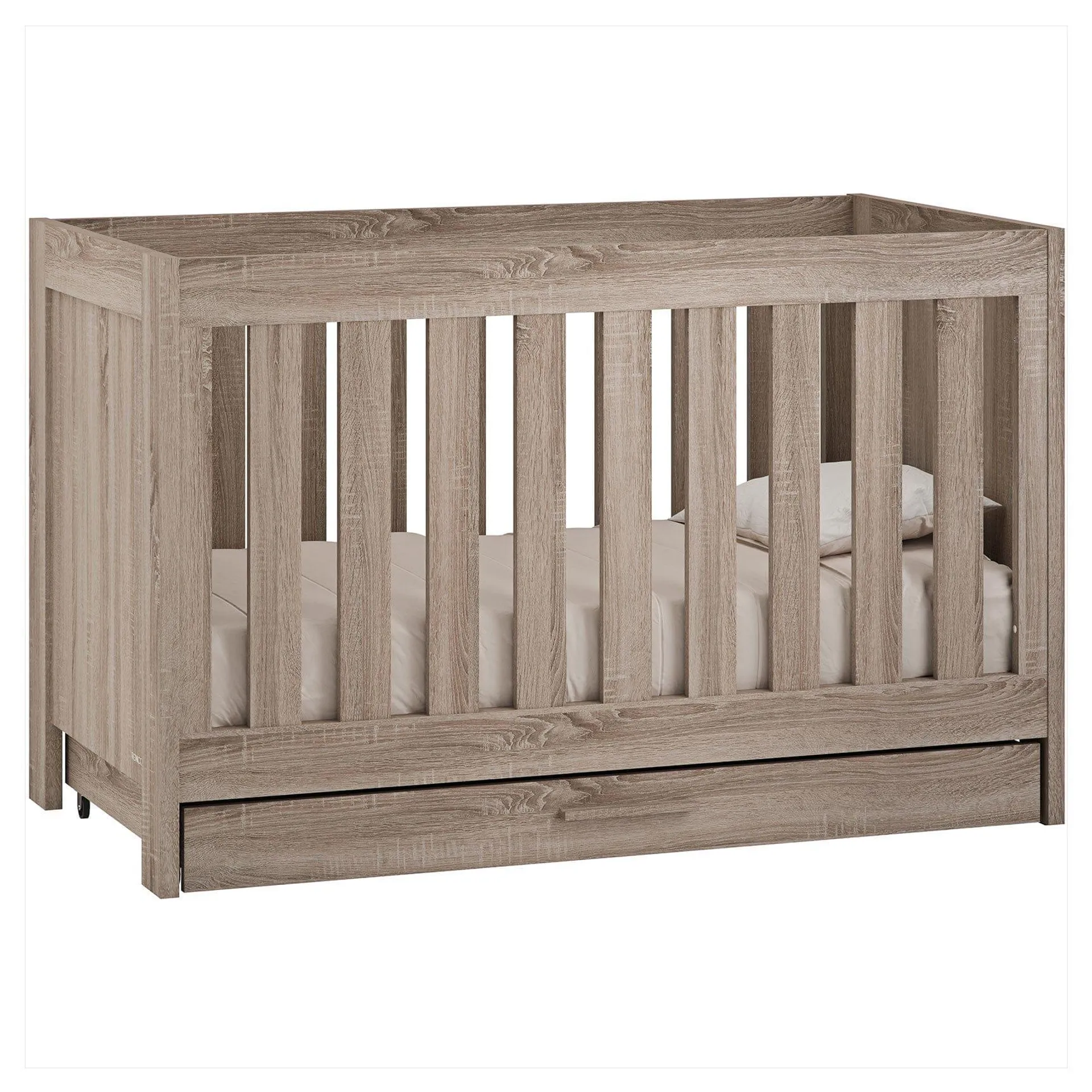 Venicci Forenzo Cot Bed with Drawer in Truffle Oak
