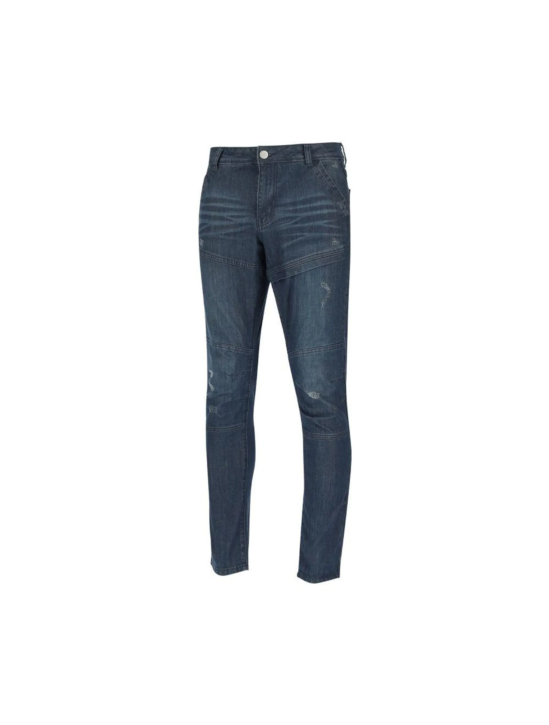 Nautic Spirit Paneled Abraison Slim Denim Jeans Mens Blue Grey