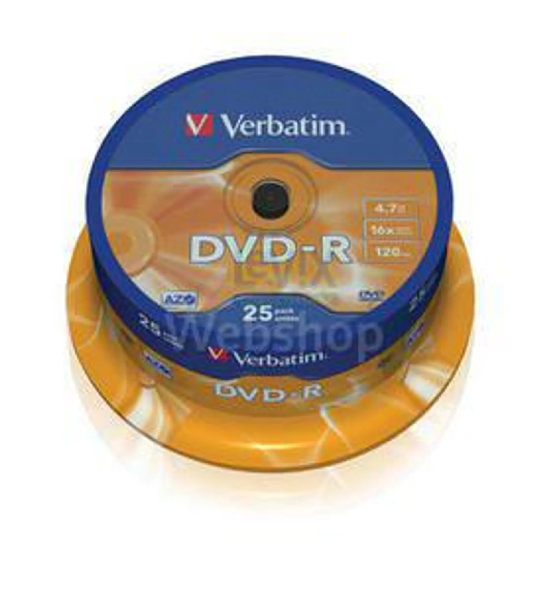 Verbatim DVD-R 16x, 4700MB/120min, spindle-25, 43522