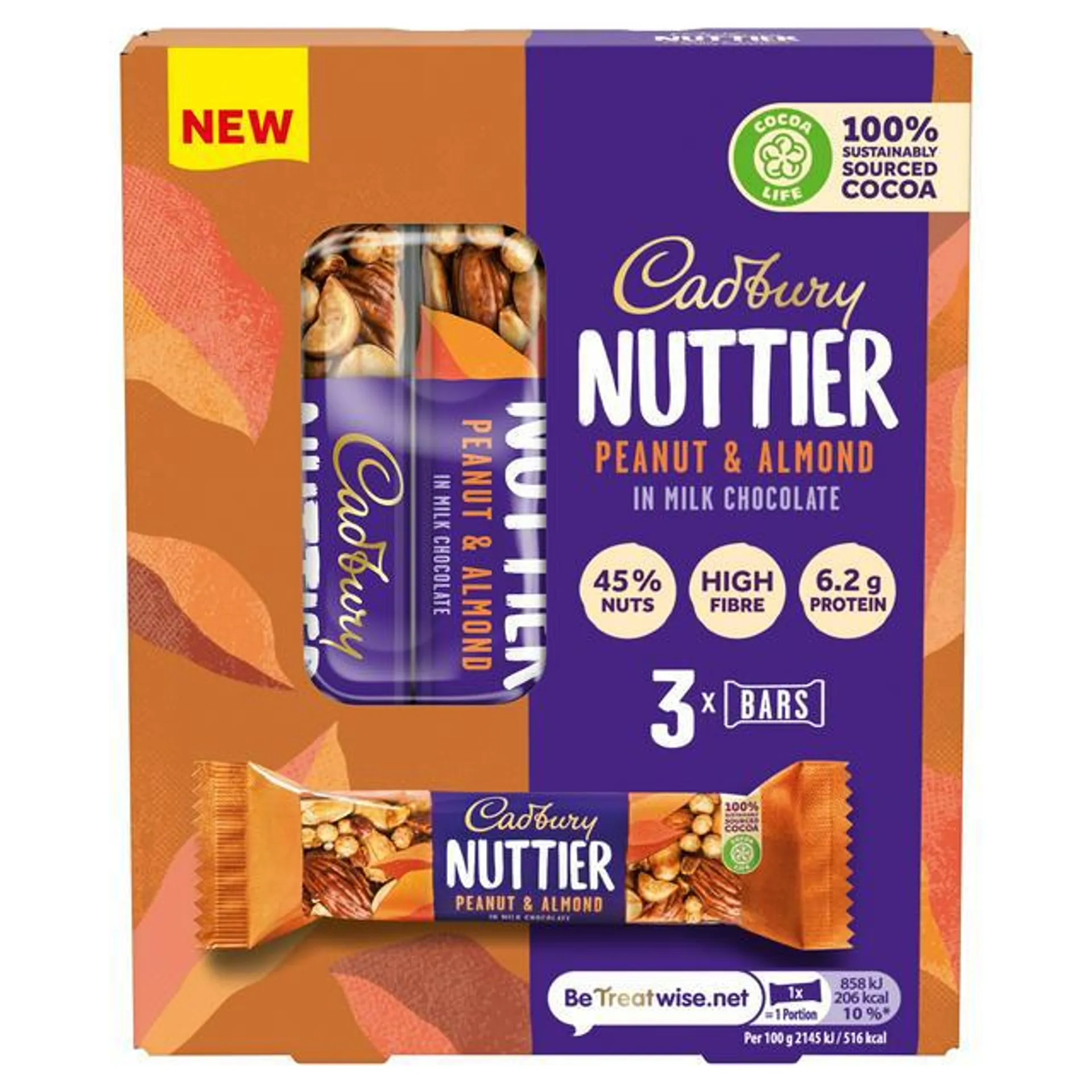 Cadbury Nuttier Peanut & Almond Chocolate Bar 120g