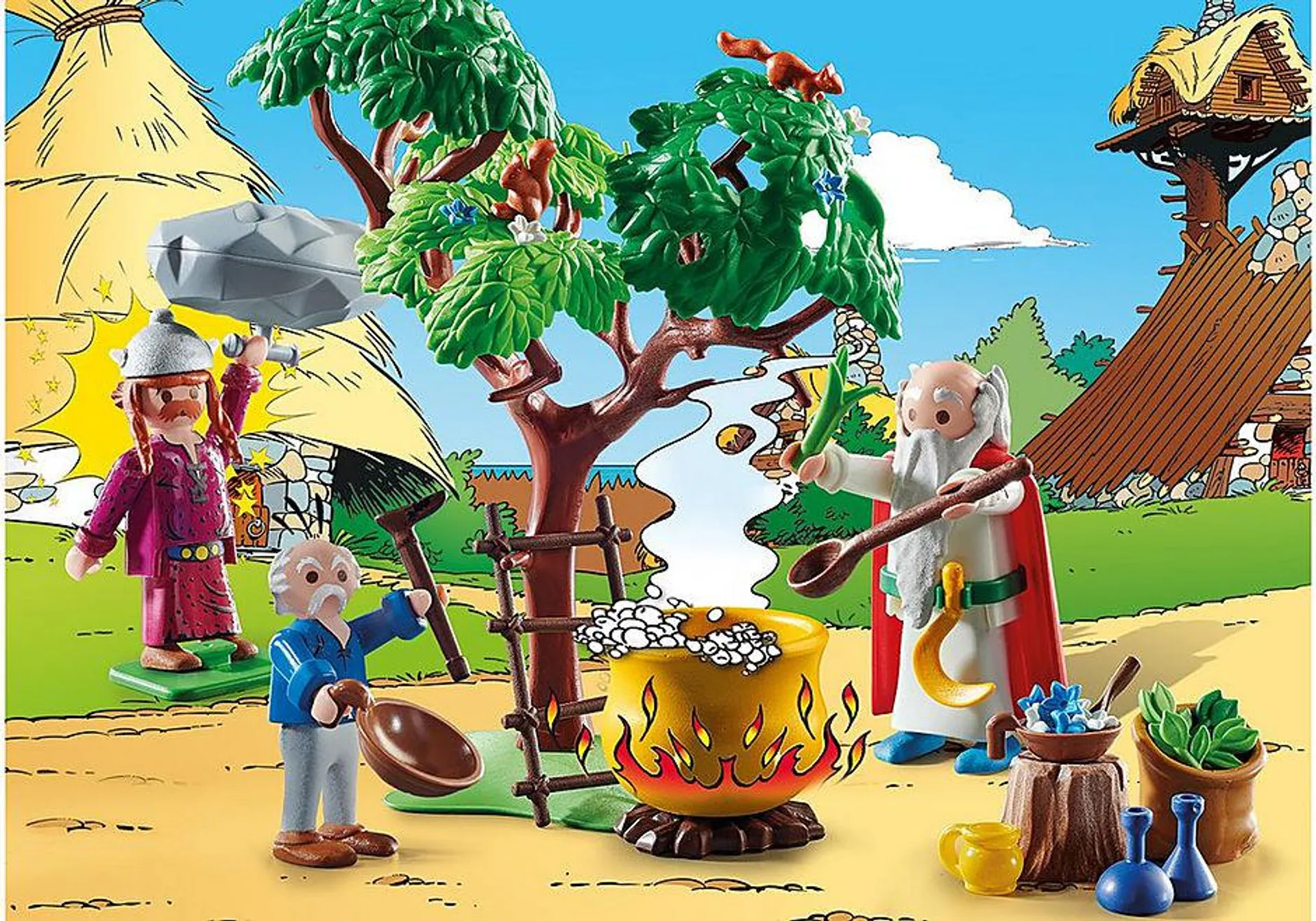 Asterix : Getafix with the caldron of Magic Potion