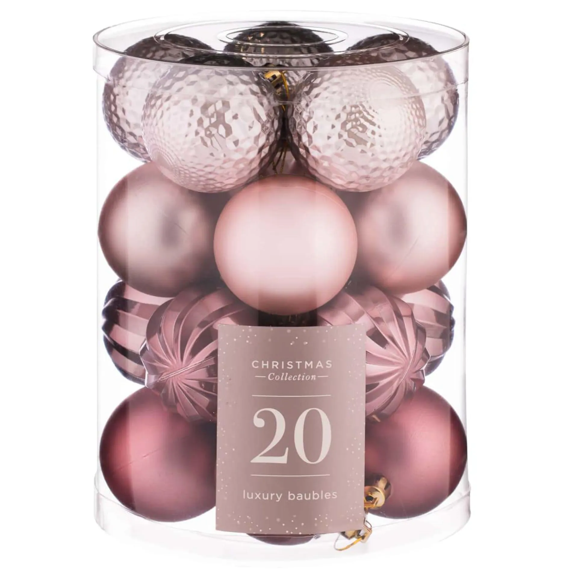 Christmas Collection Luxury Baubles 20pk - Blush