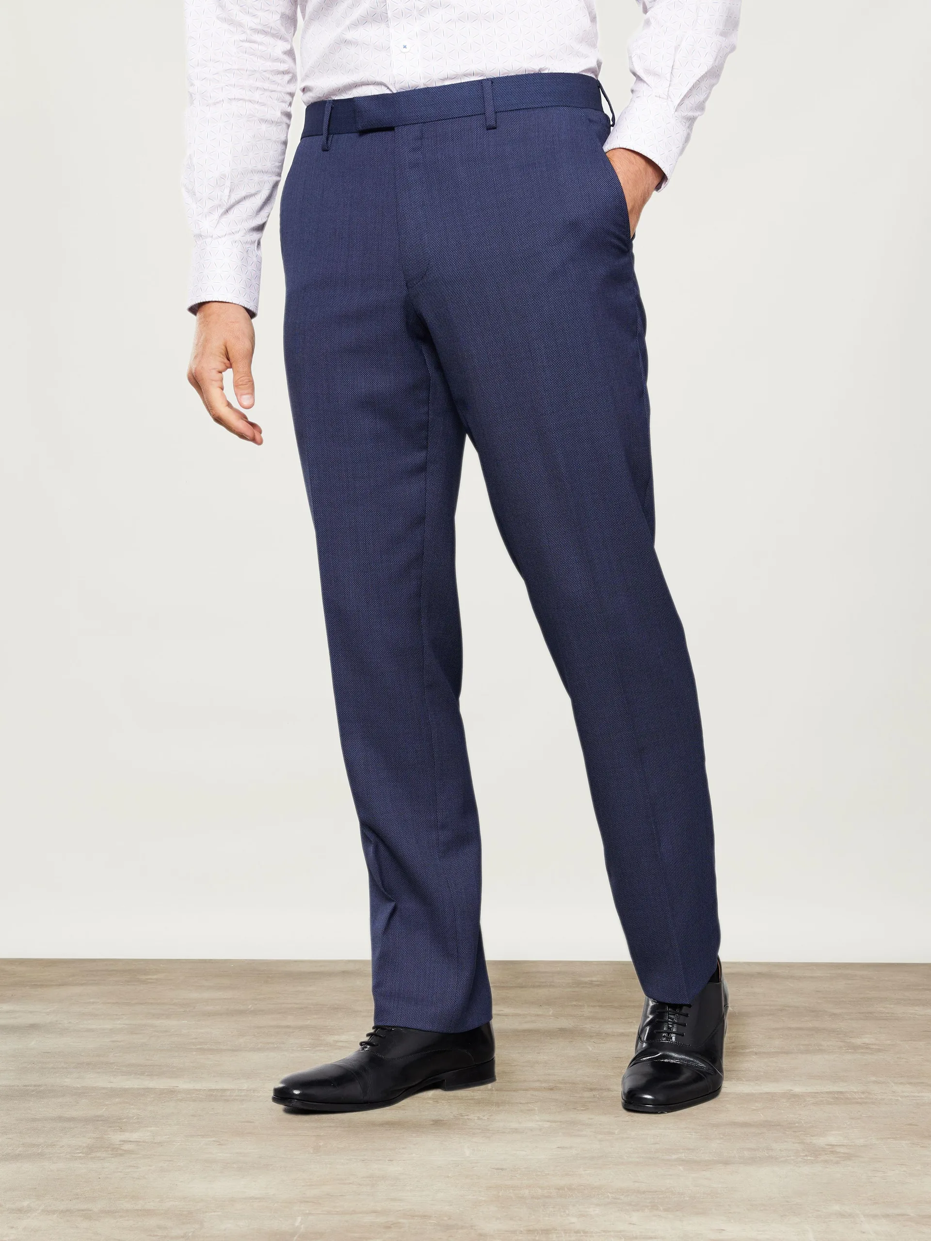 Hamlyn Infinity Slim Fit Denim Blue Birdseye Trousers