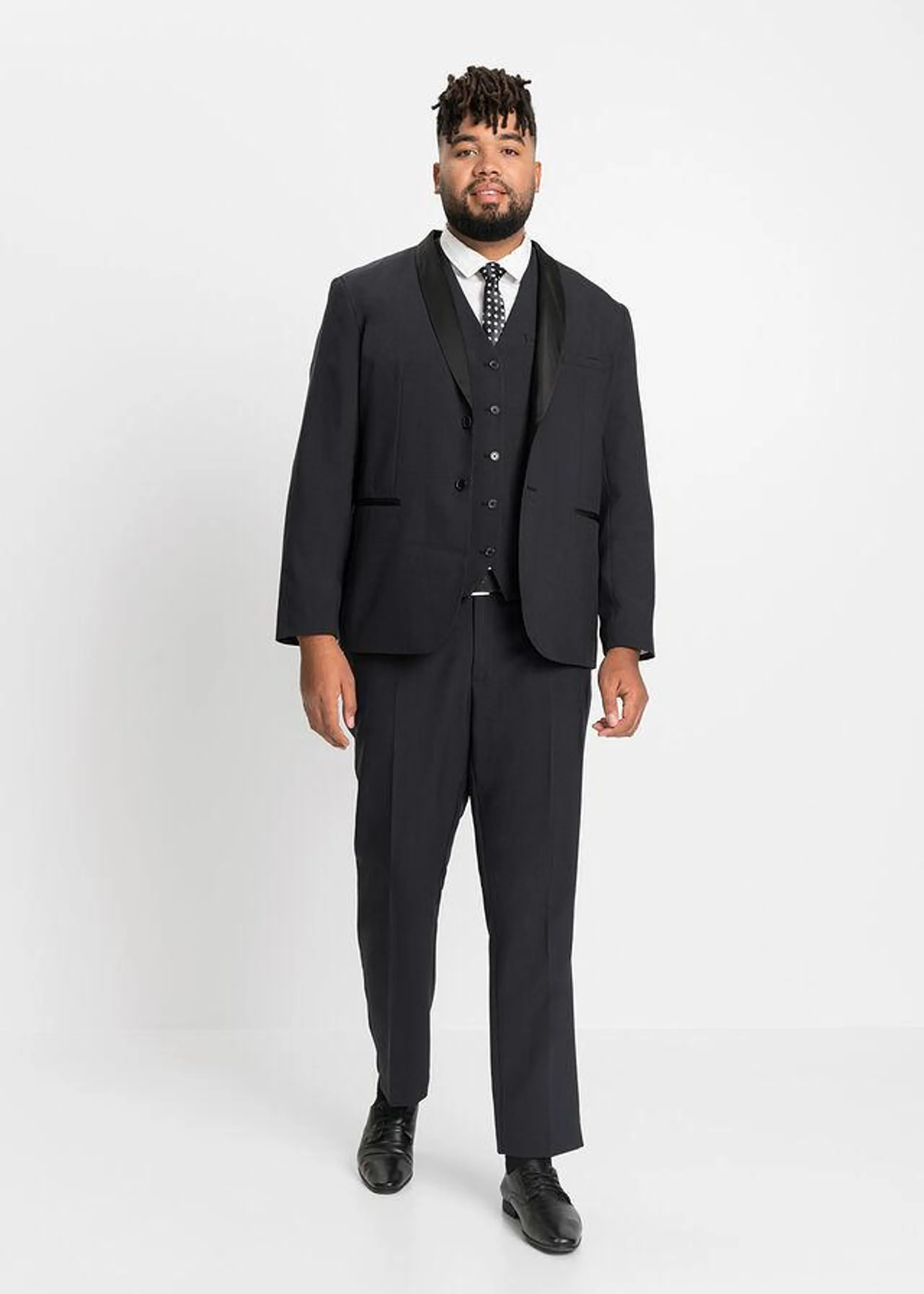 Oblek (4-dielny): sako, nohavice, vesta, kravata