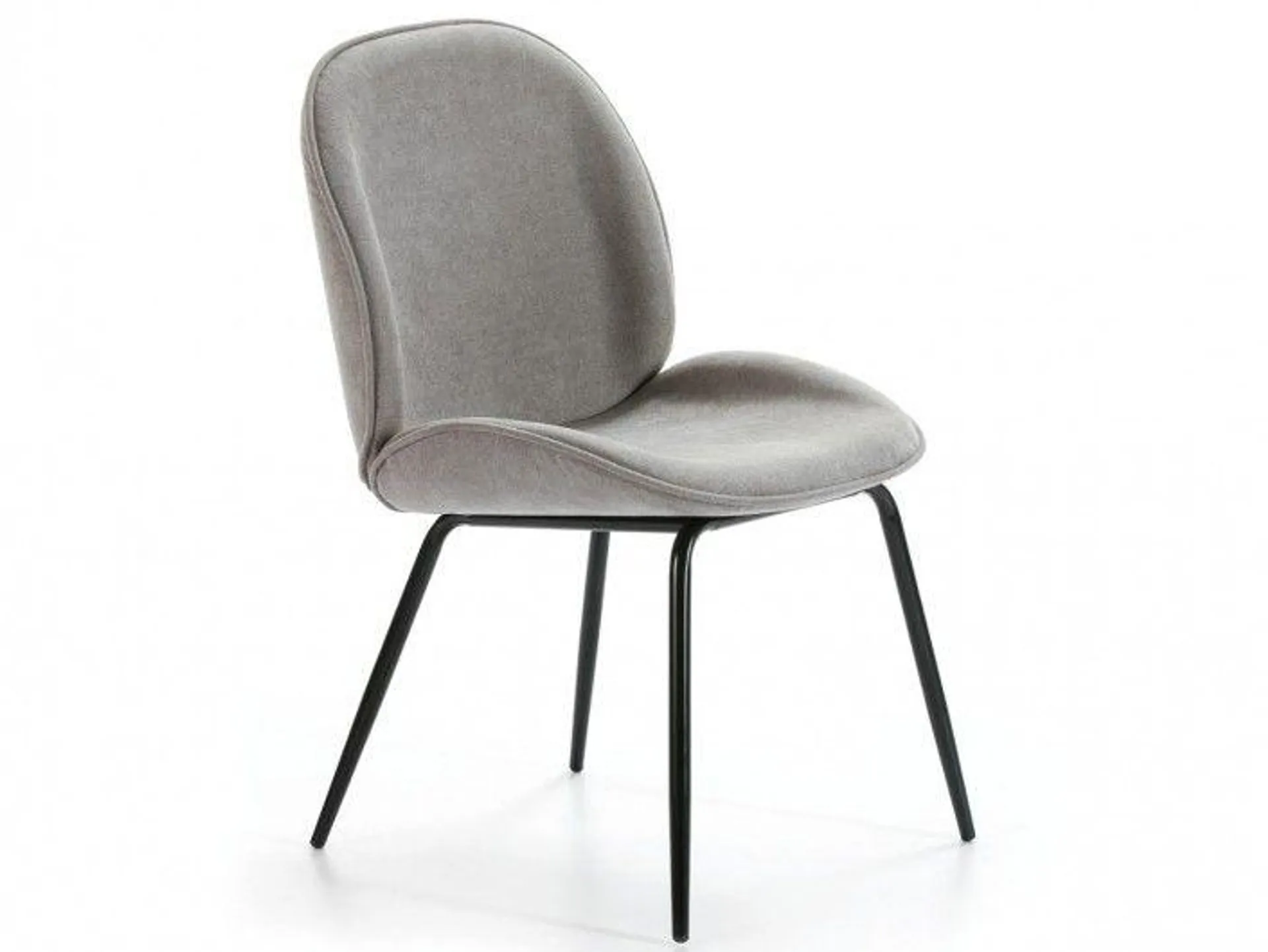 Pack 2 sillas de comedor tapizado gris y patas metálicas