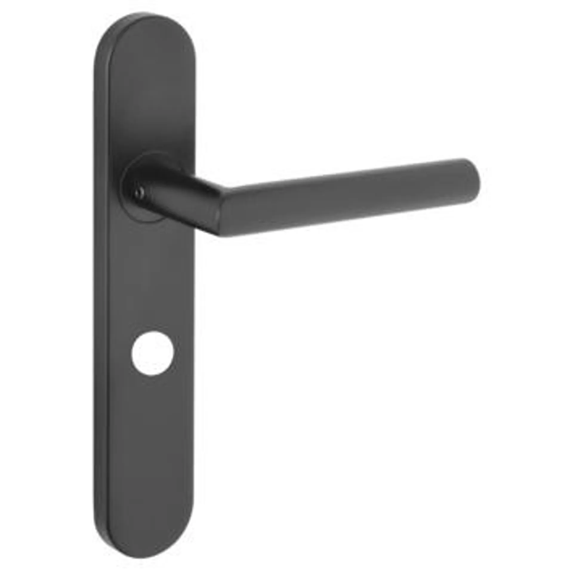 Porto deurkrukset met slotgat voor WC 63/8 mm RVS zwart