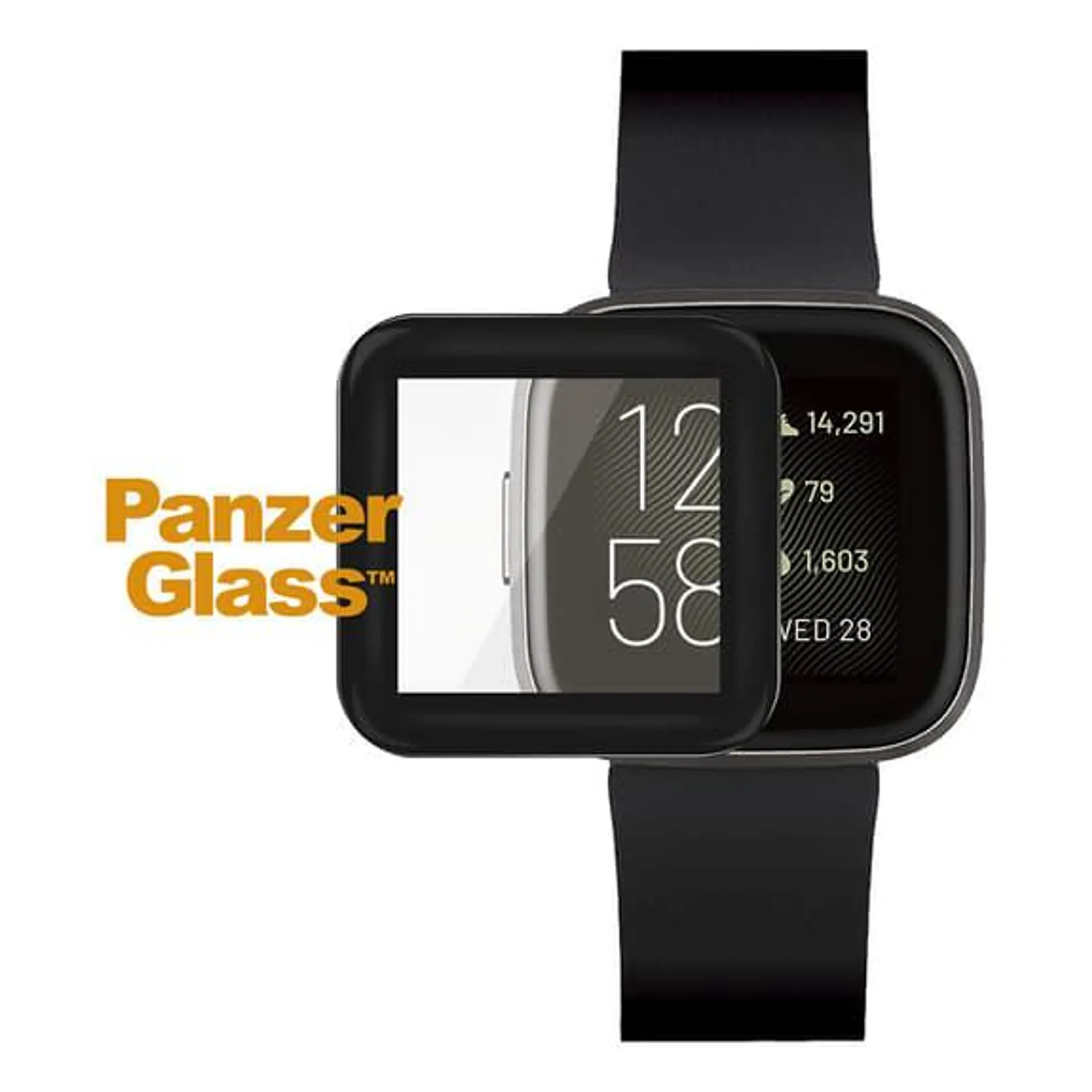 Protecteur d'écran en verre trempé PanzerGlass Fitbit Versa 2 noir