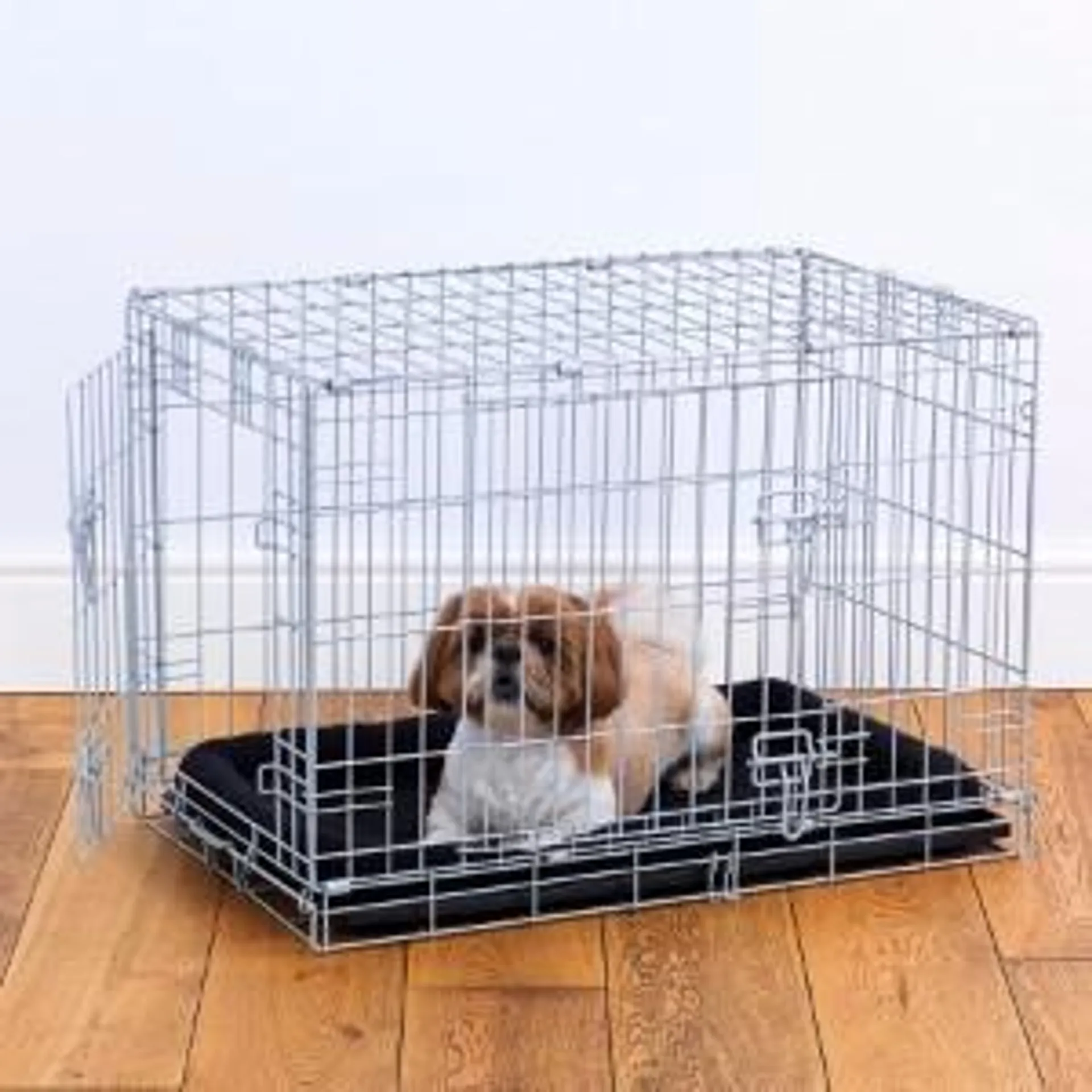 Pets at Home Double Door Dog Crate Small Grey