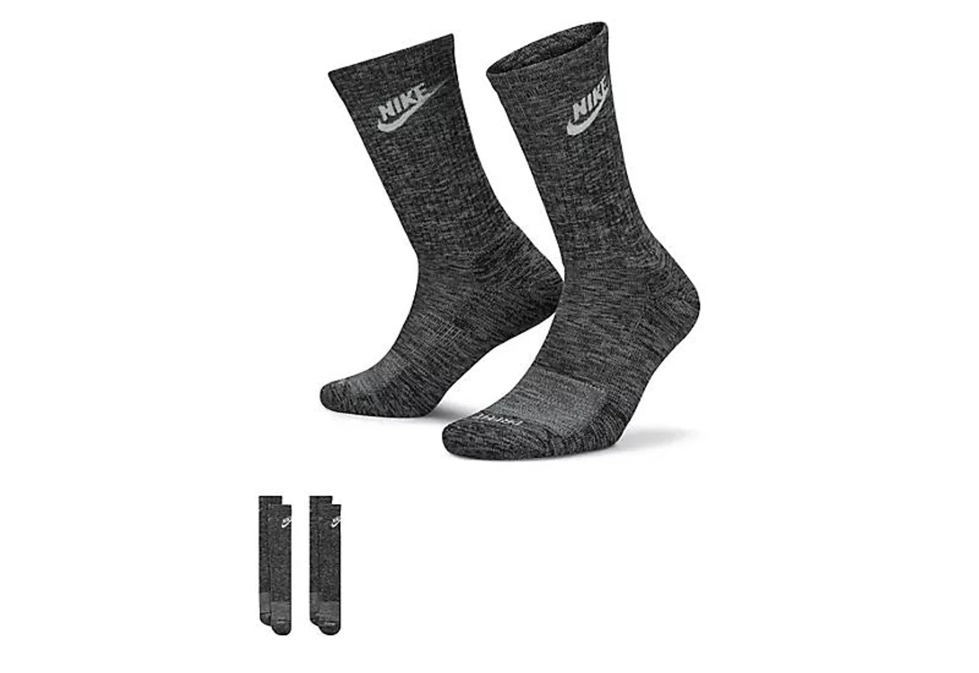 Nike Mens Everday Plus Cushioned Crew Socks 2 Pairs - Black