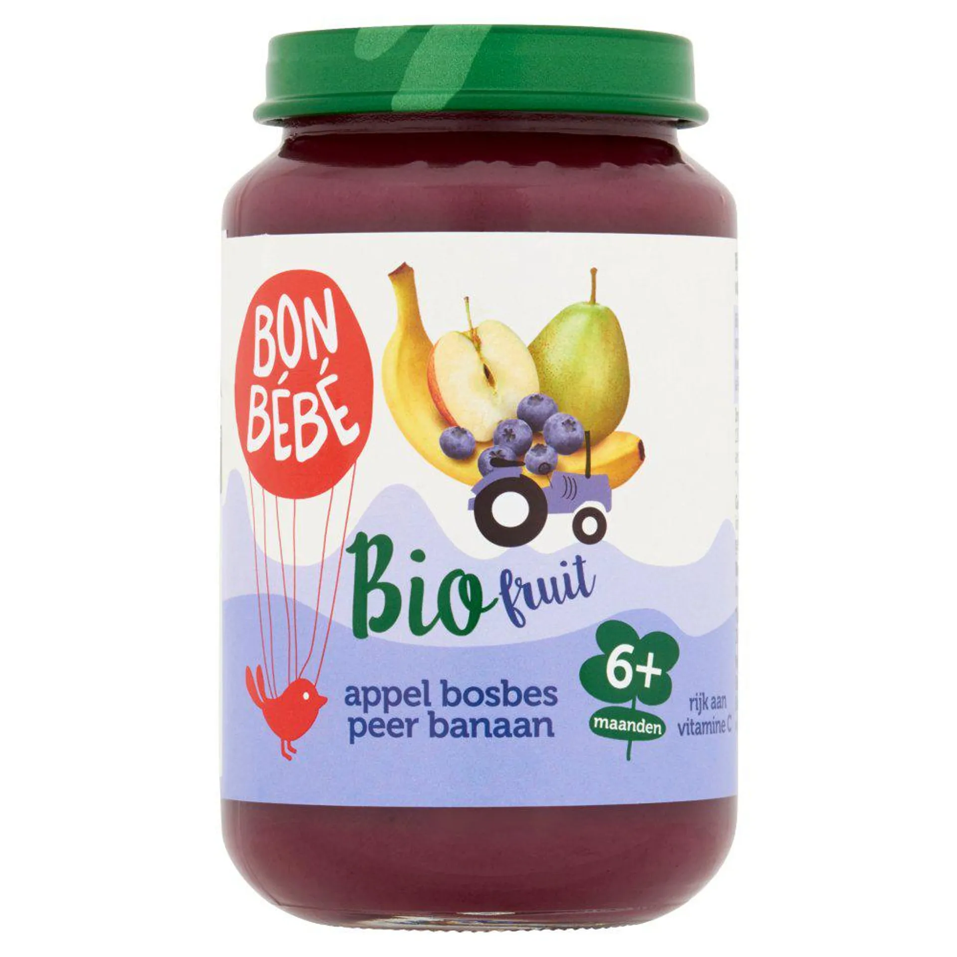 Bonbébé Bio Fruit Appel Bosbes Peer Banaan 6+ Maanden 200 g