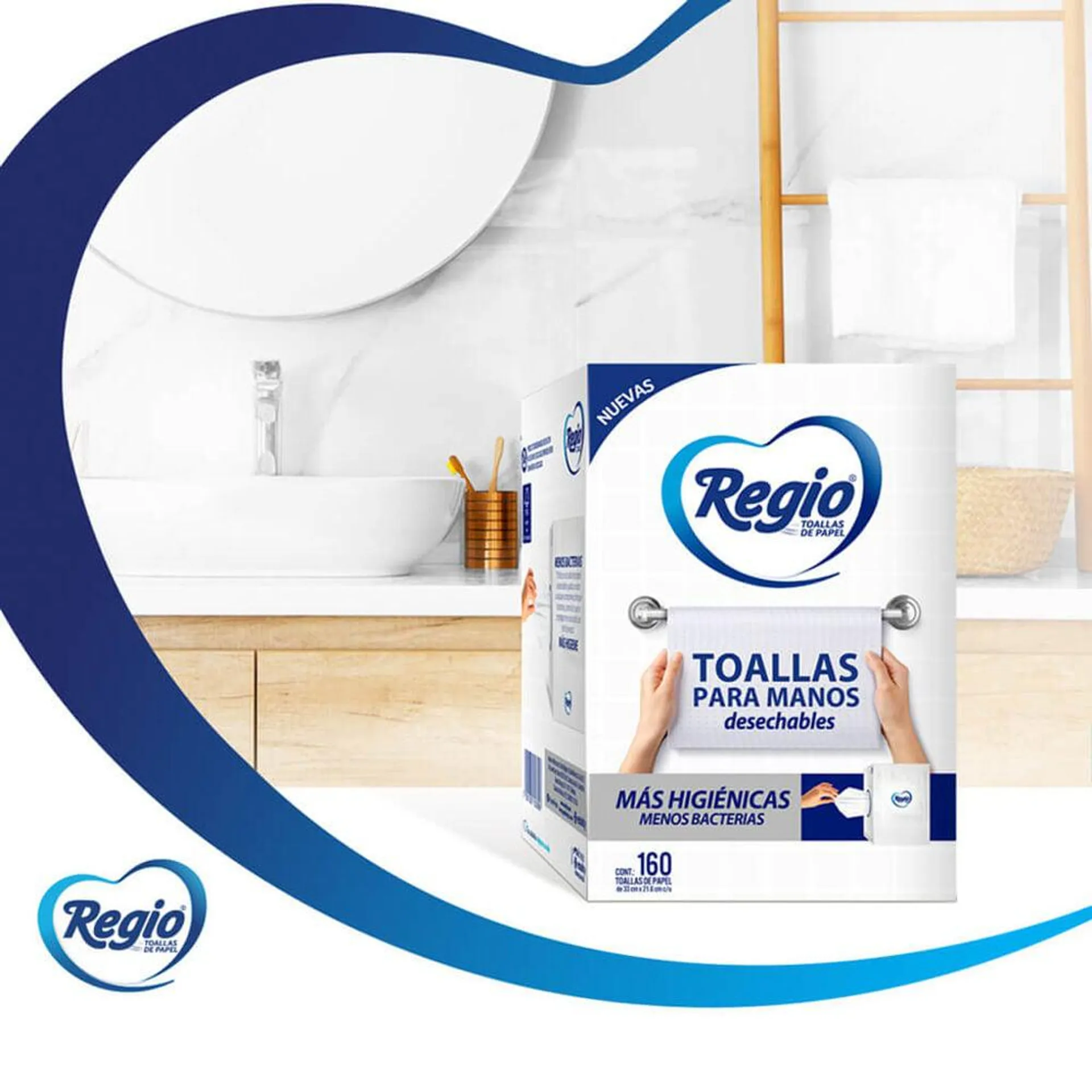 Toallas Desechables para Manos Regio 160 hojas