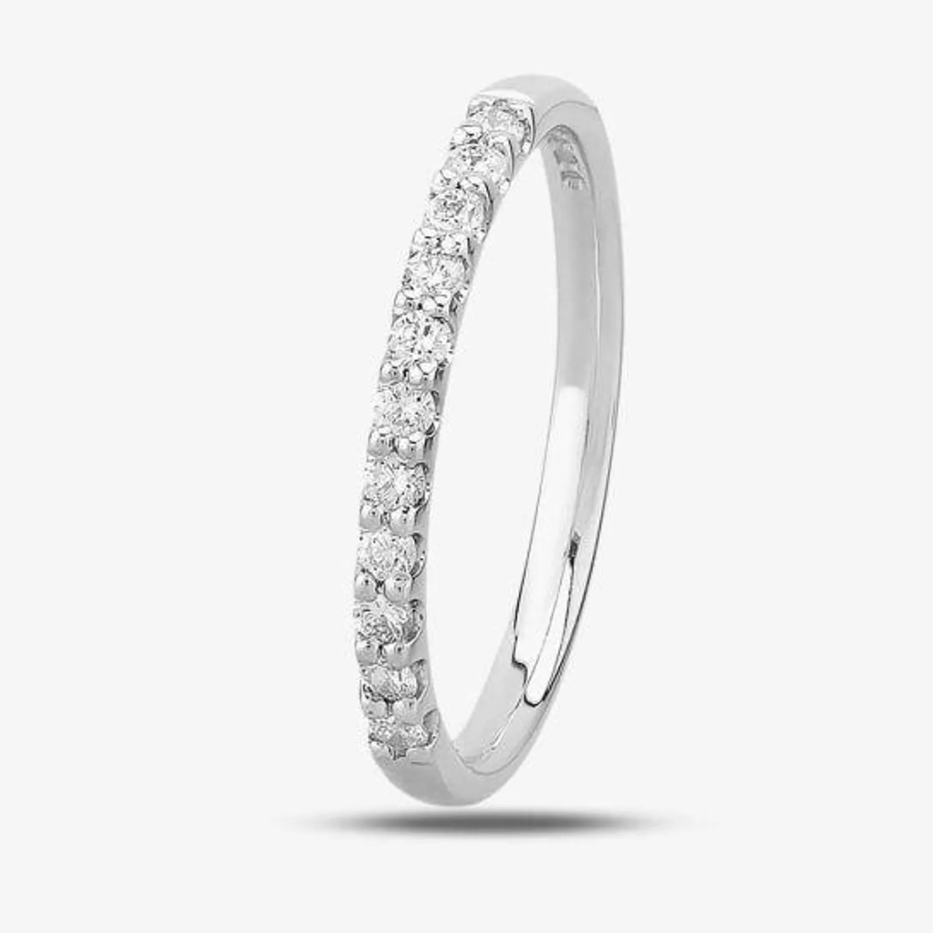 9ct White Gold 0.33ct Diamond Half Eternity Ring 9009/9W/DQ10/33PT