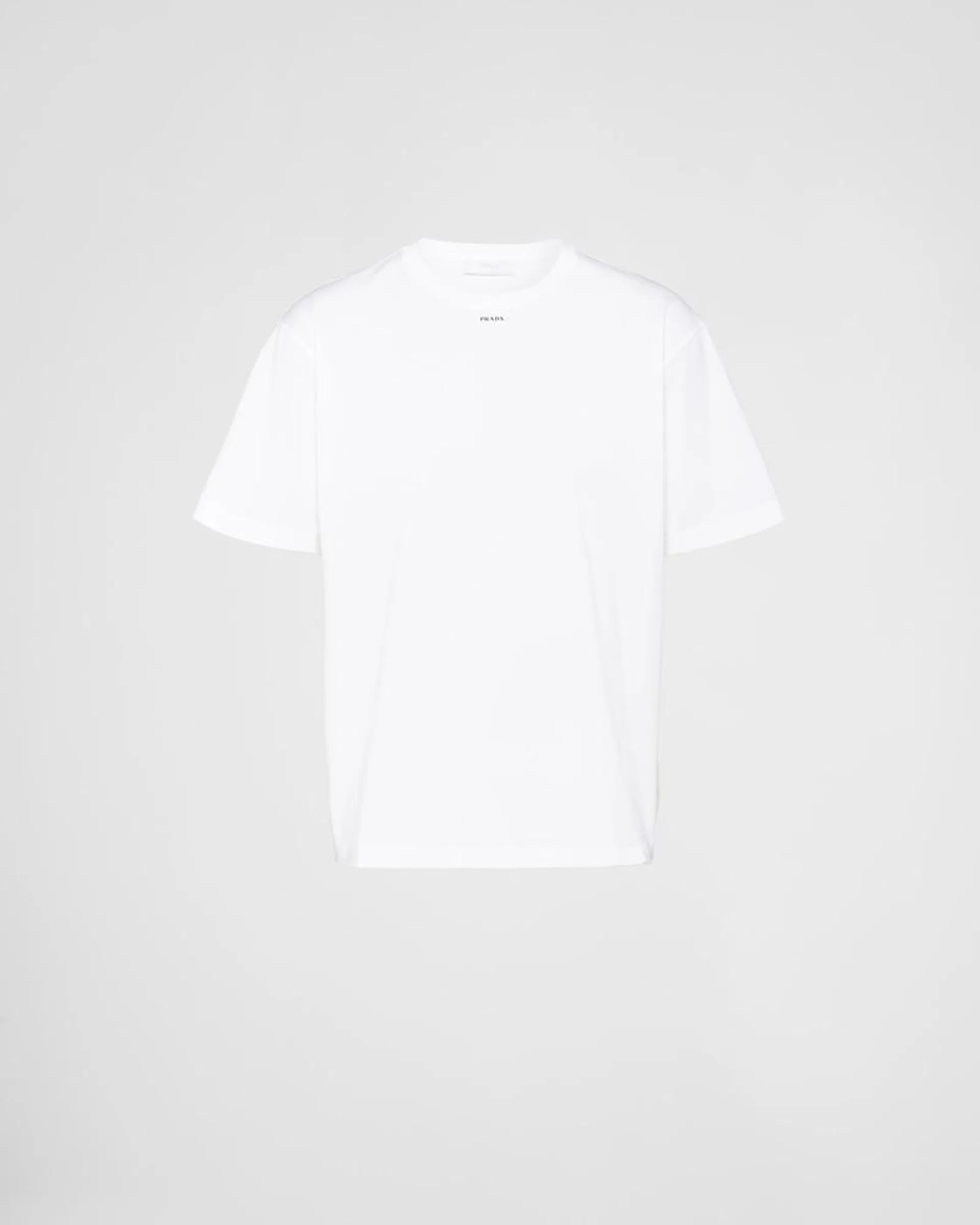 Stretch cotton T-shirt with logo