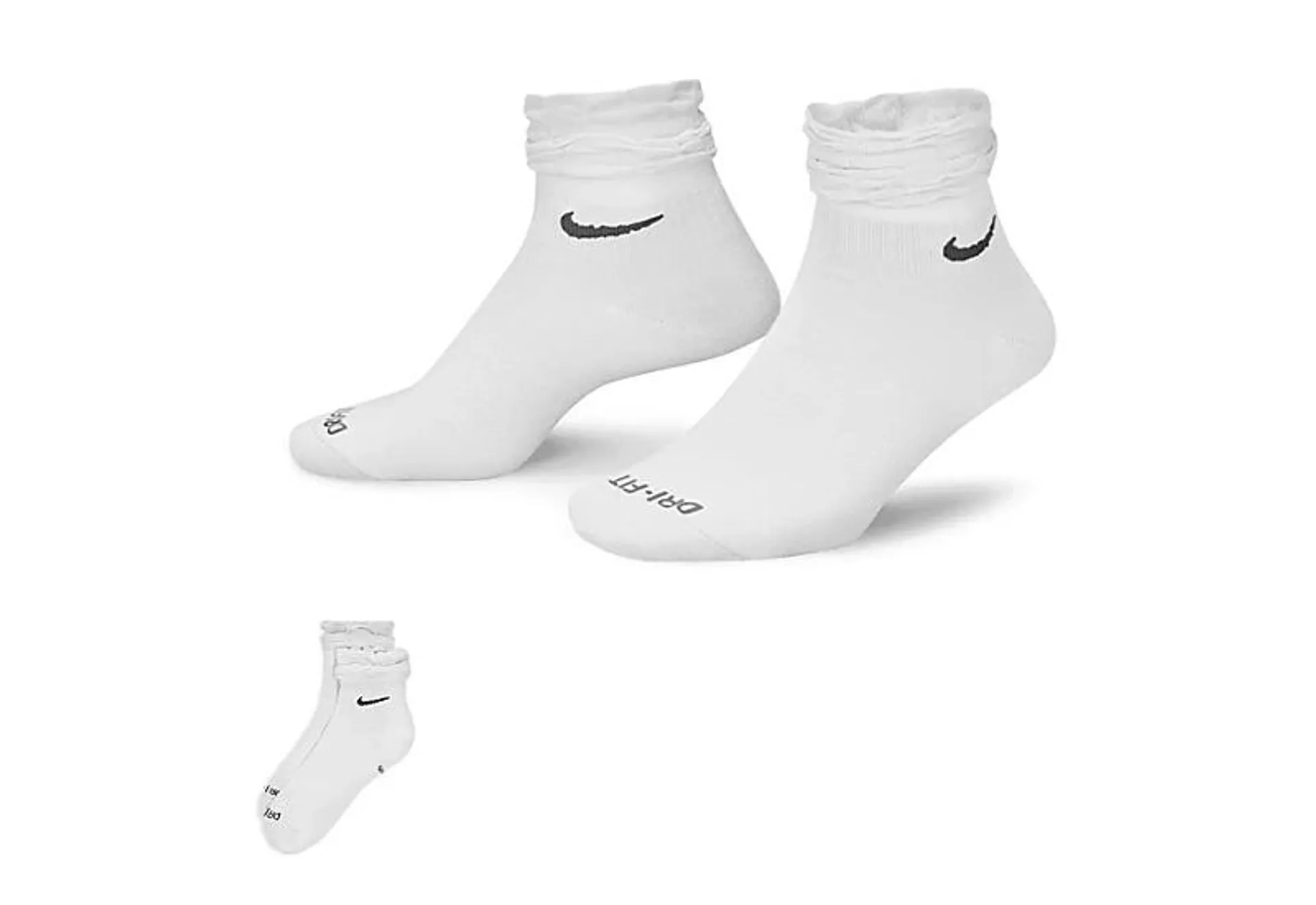 Nike Womens Ruffle Ankle Sock 1 Pair - White