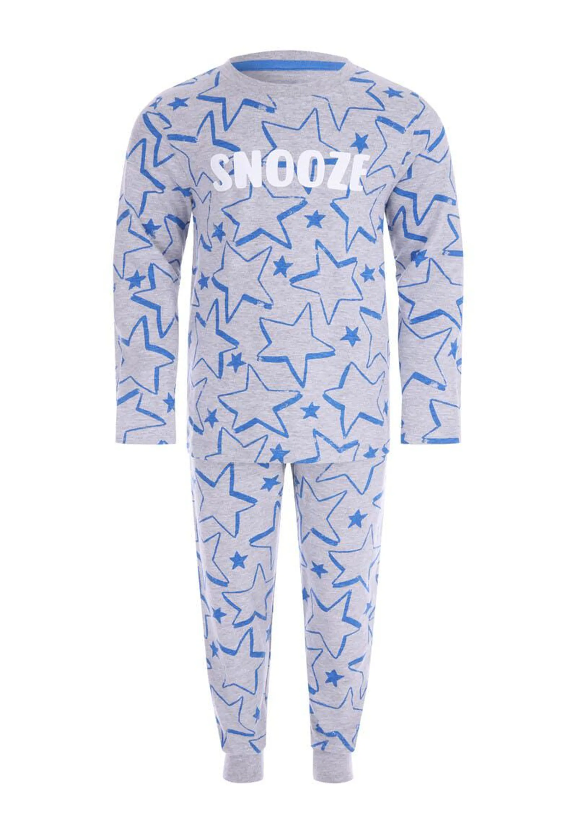 Younger Boys Grey Star Pyjama Set
