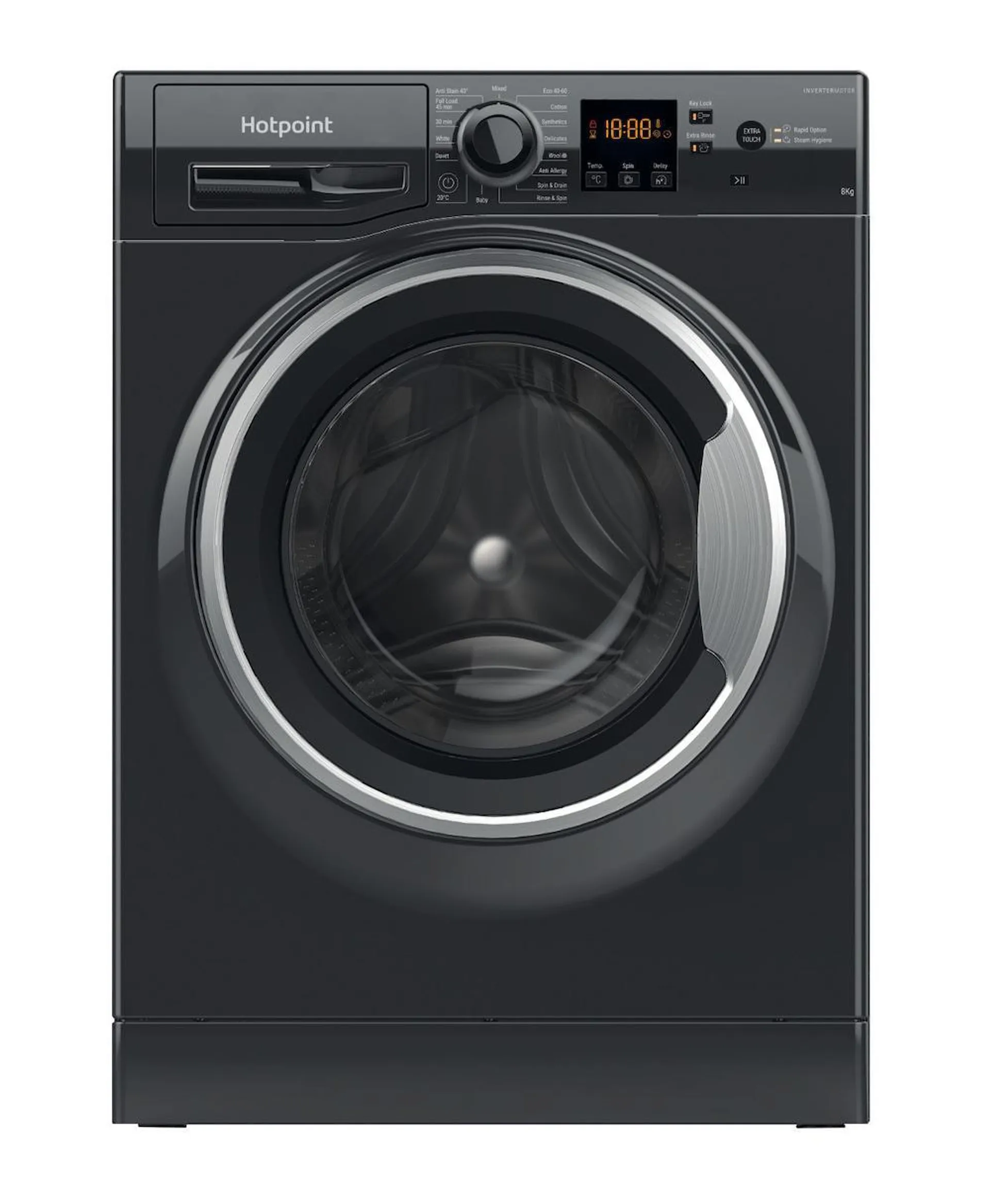 Hotpoint 8KG 1400 Spin Washing Machine B Rated – Black
