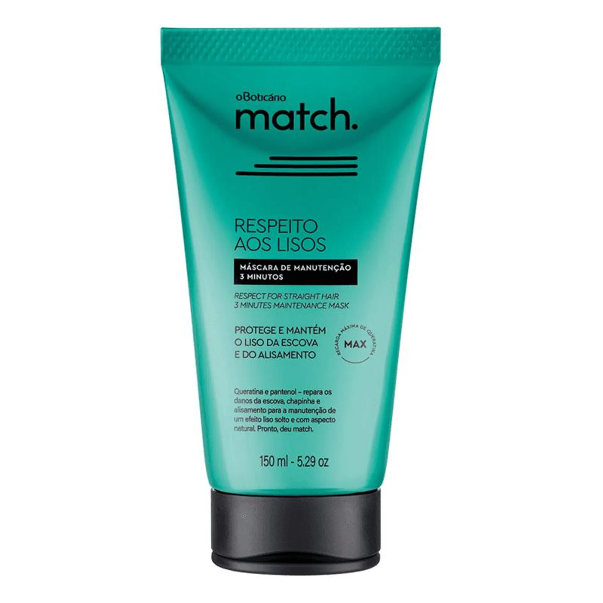 Máscara Capilar 3 Minutos Match Respeito aos Lisos, 150ml