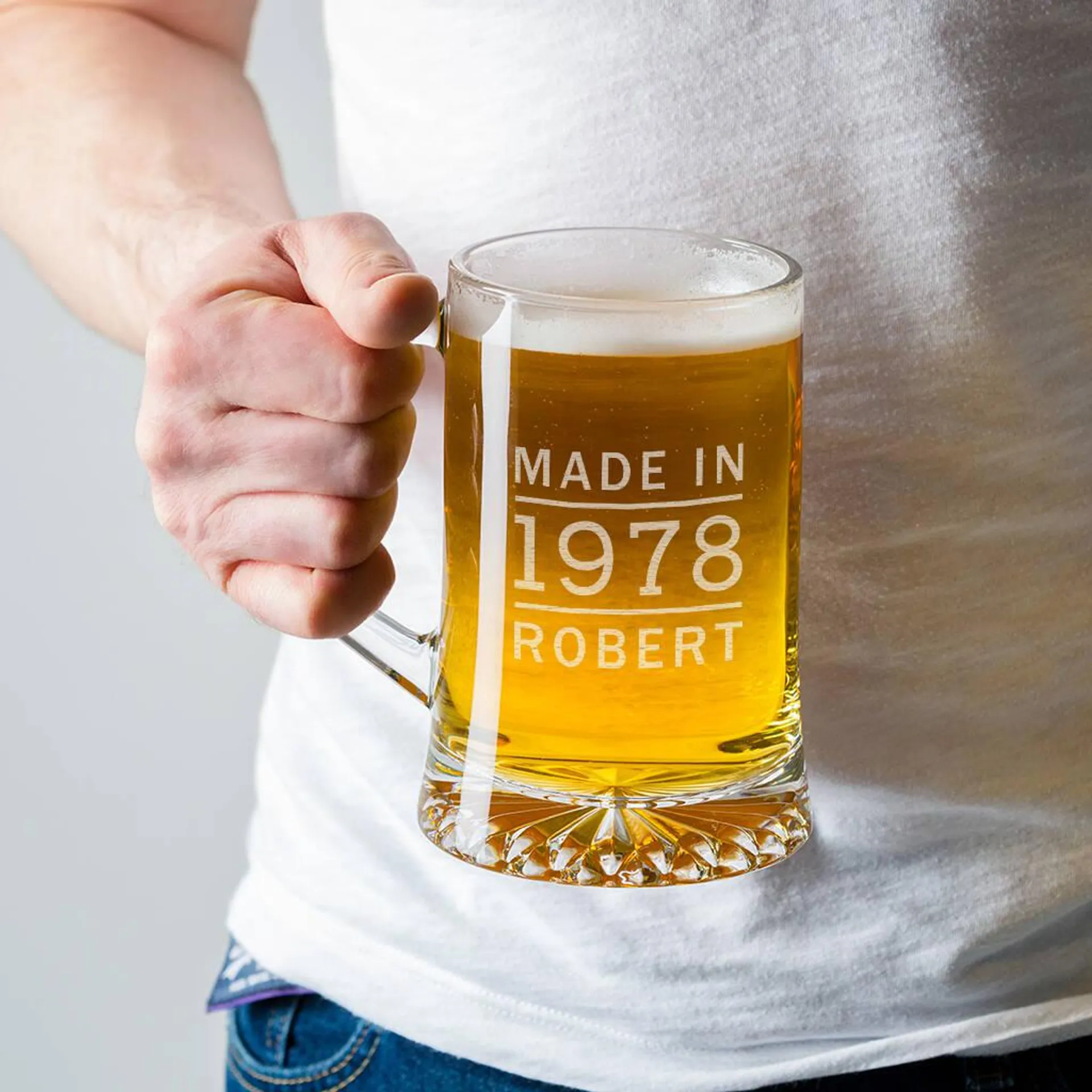 Personalised Pint Glass Tankard For Him