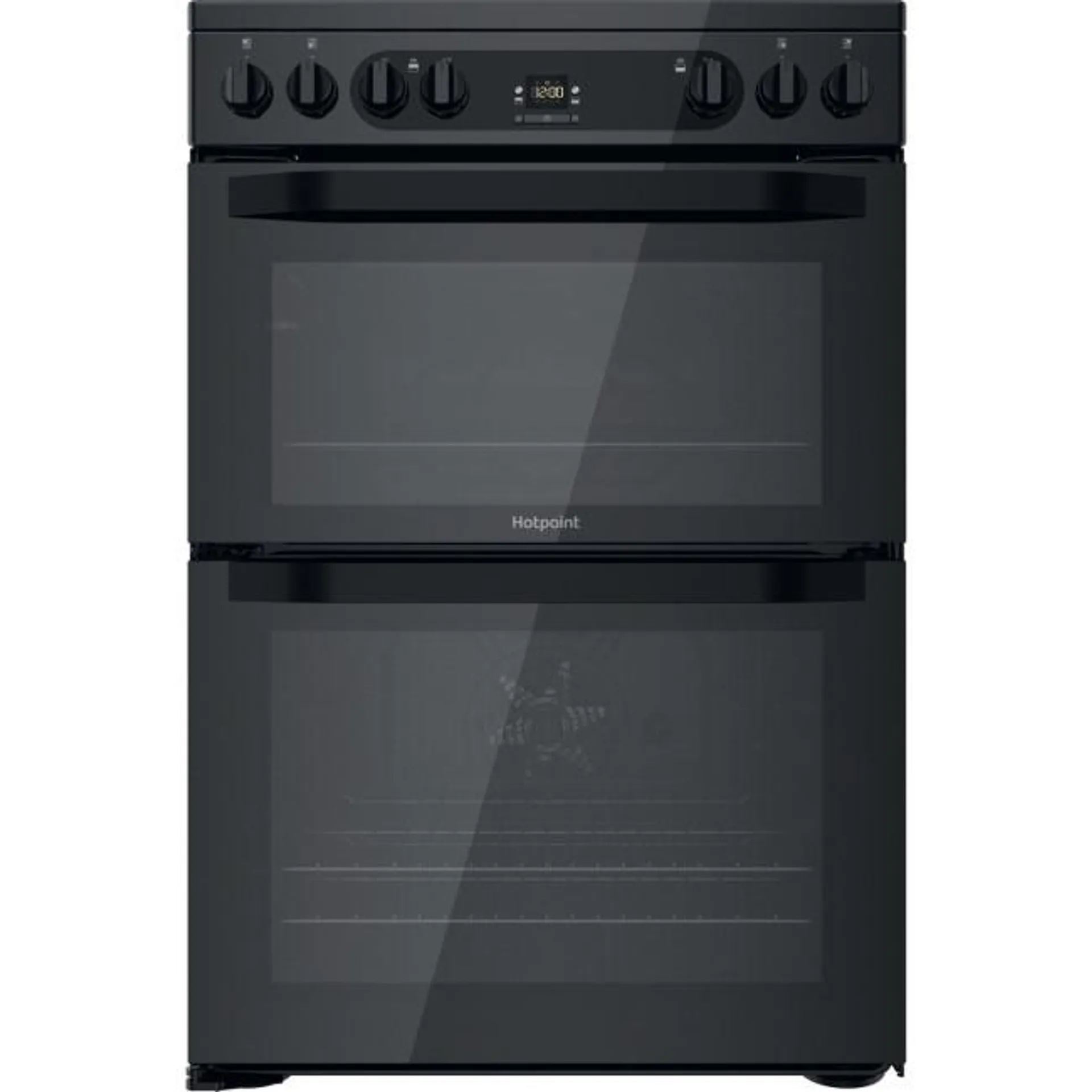 Hotpoint 60cm Double Oven Electric Cooker with Catalytic Cleaning - Black