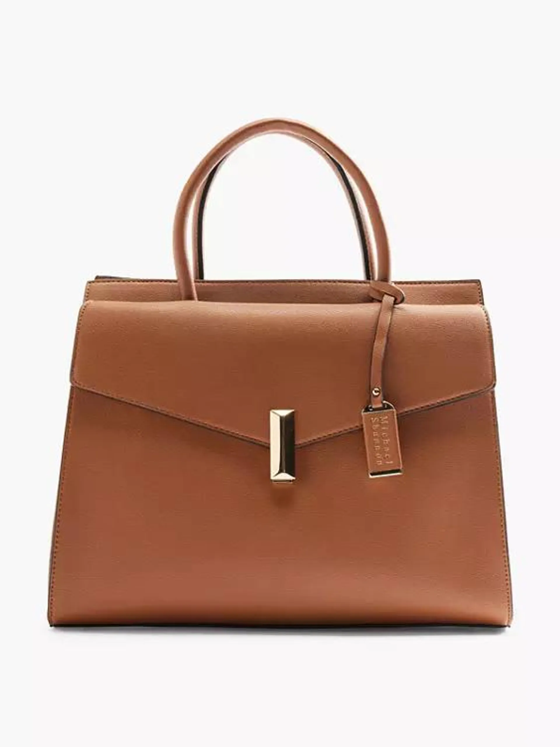 Brown Tote with Bag Charm