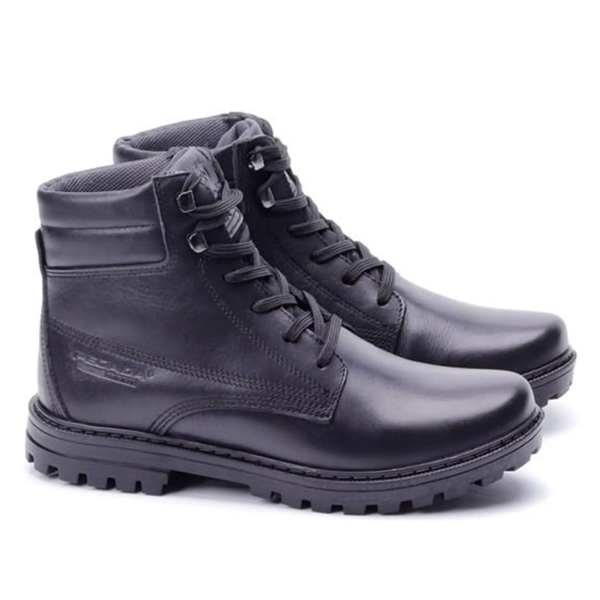 Bota Pegada Couro Masculina - PRETO