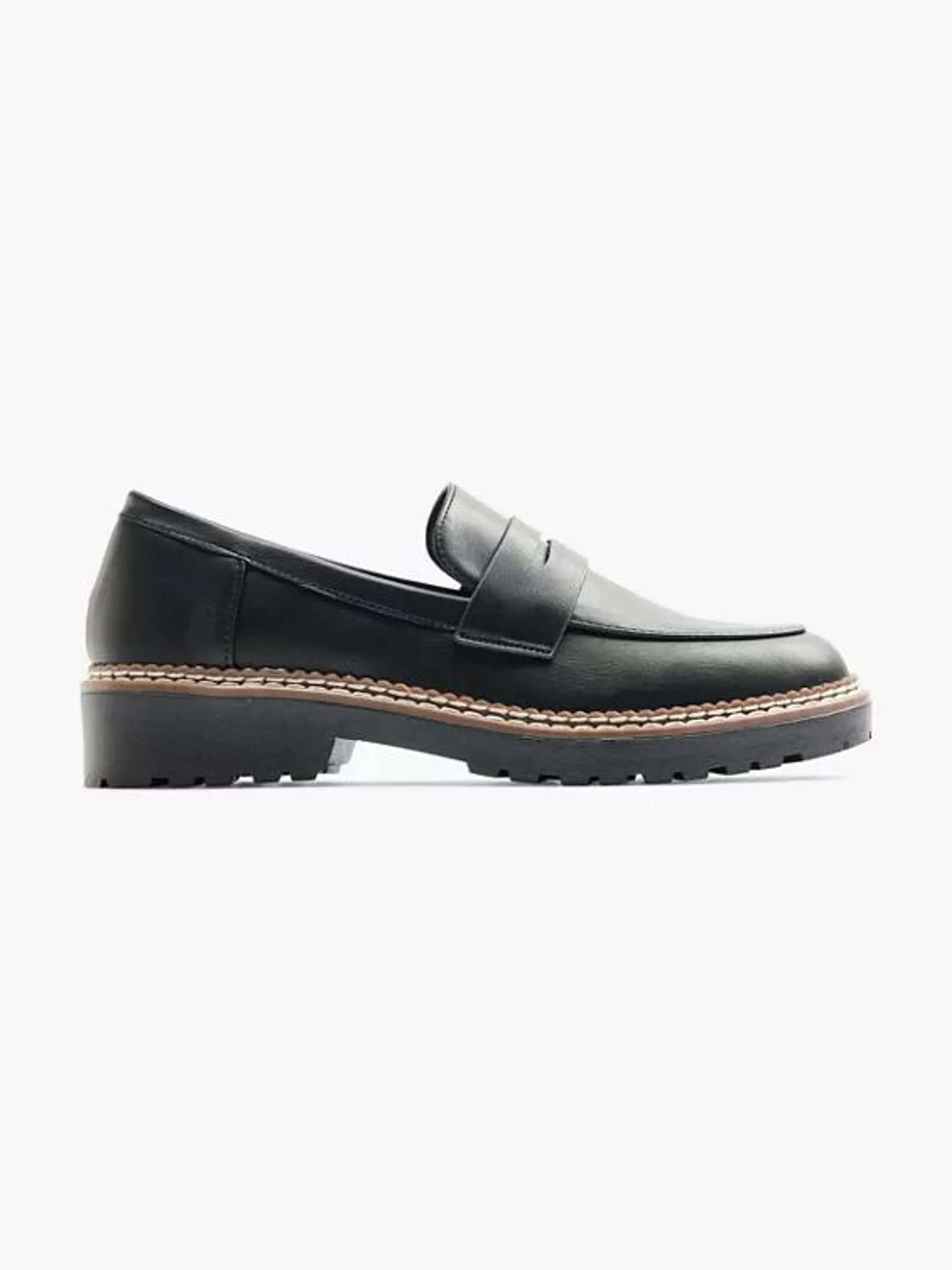 Black Loafer With Contrast Stitching