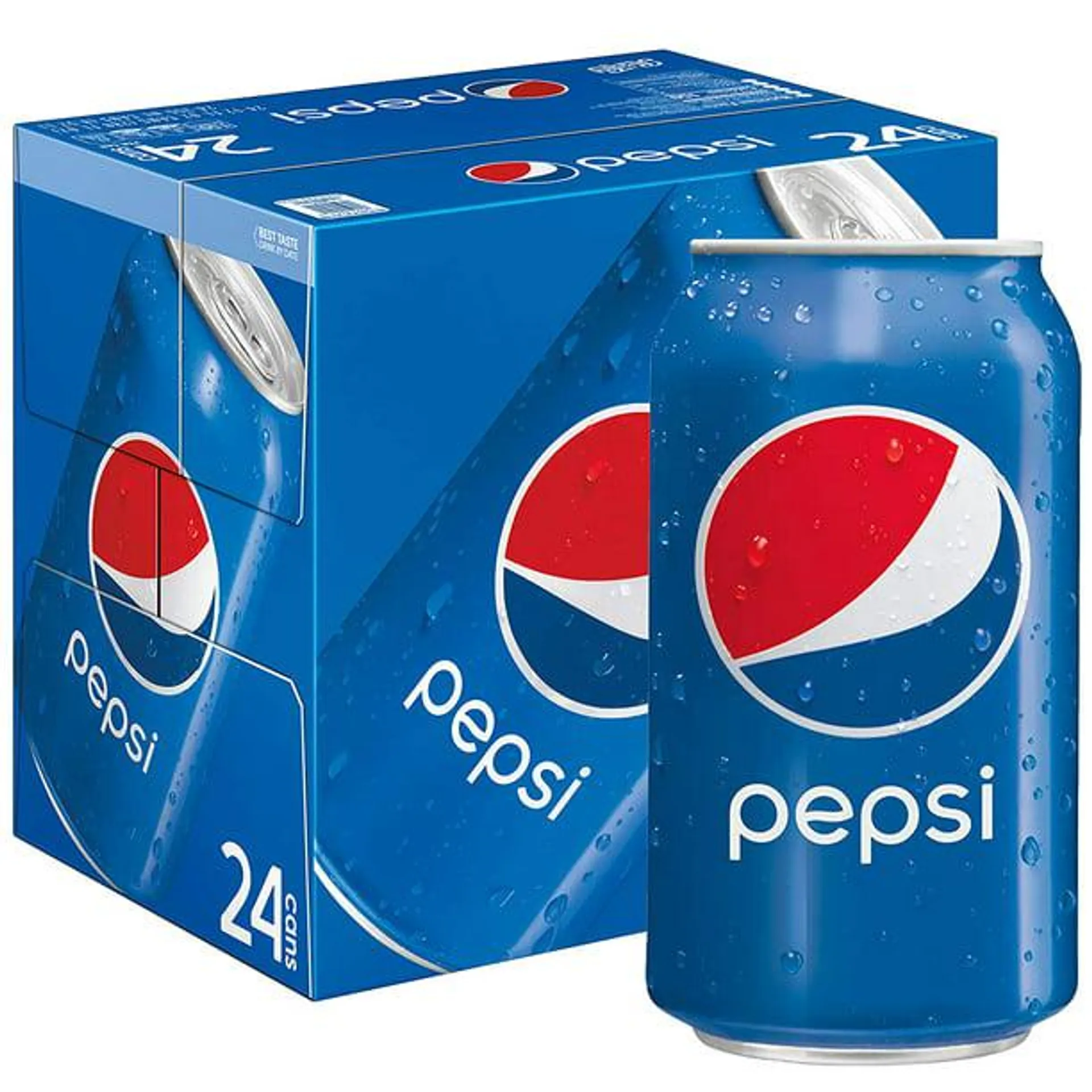 Pepsi Cola Soda Pop, 12 oz Cans, 24 Pack