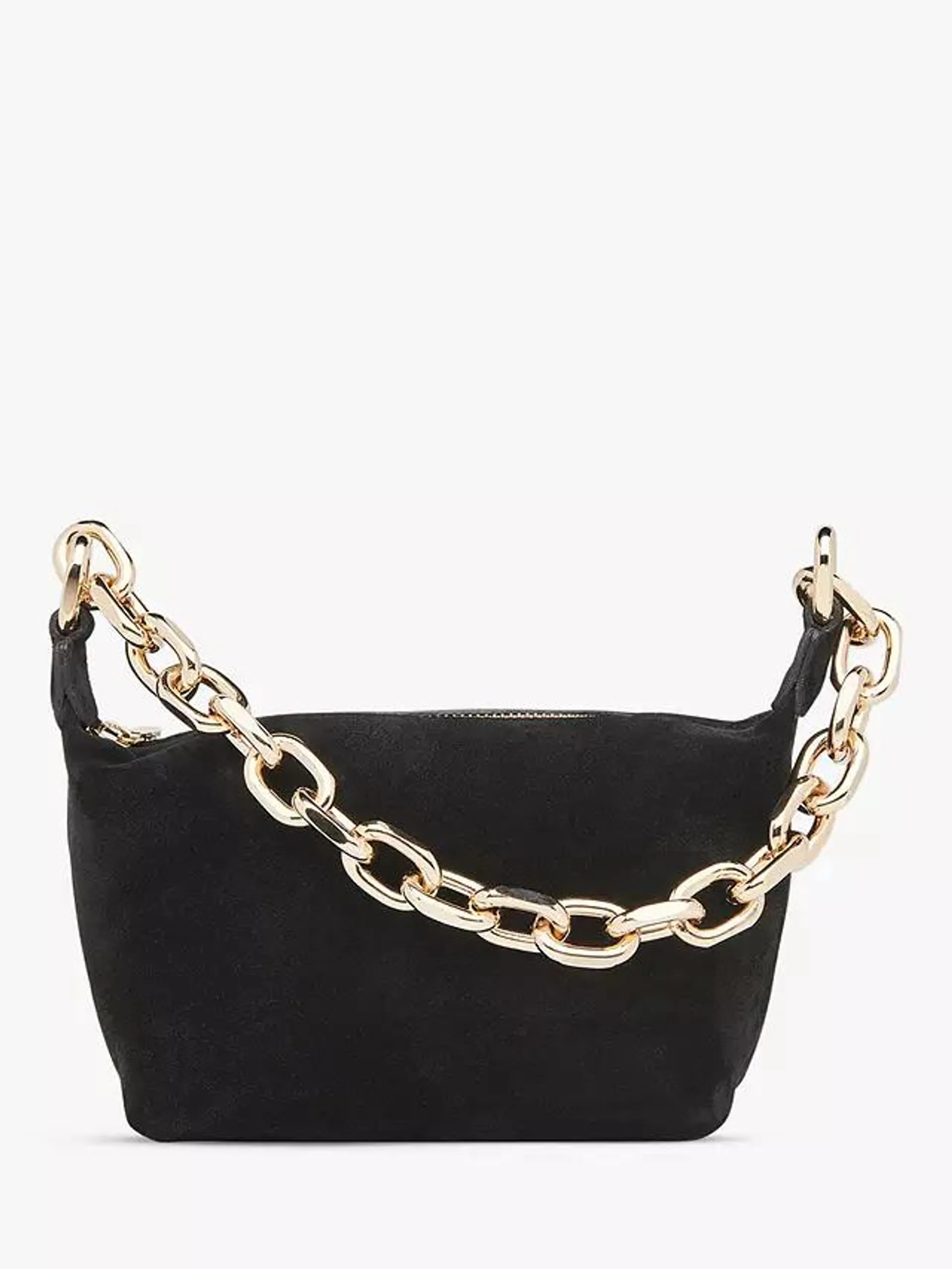 Whistles Naia Suede Chain Strap Shoulder Bag, Black
