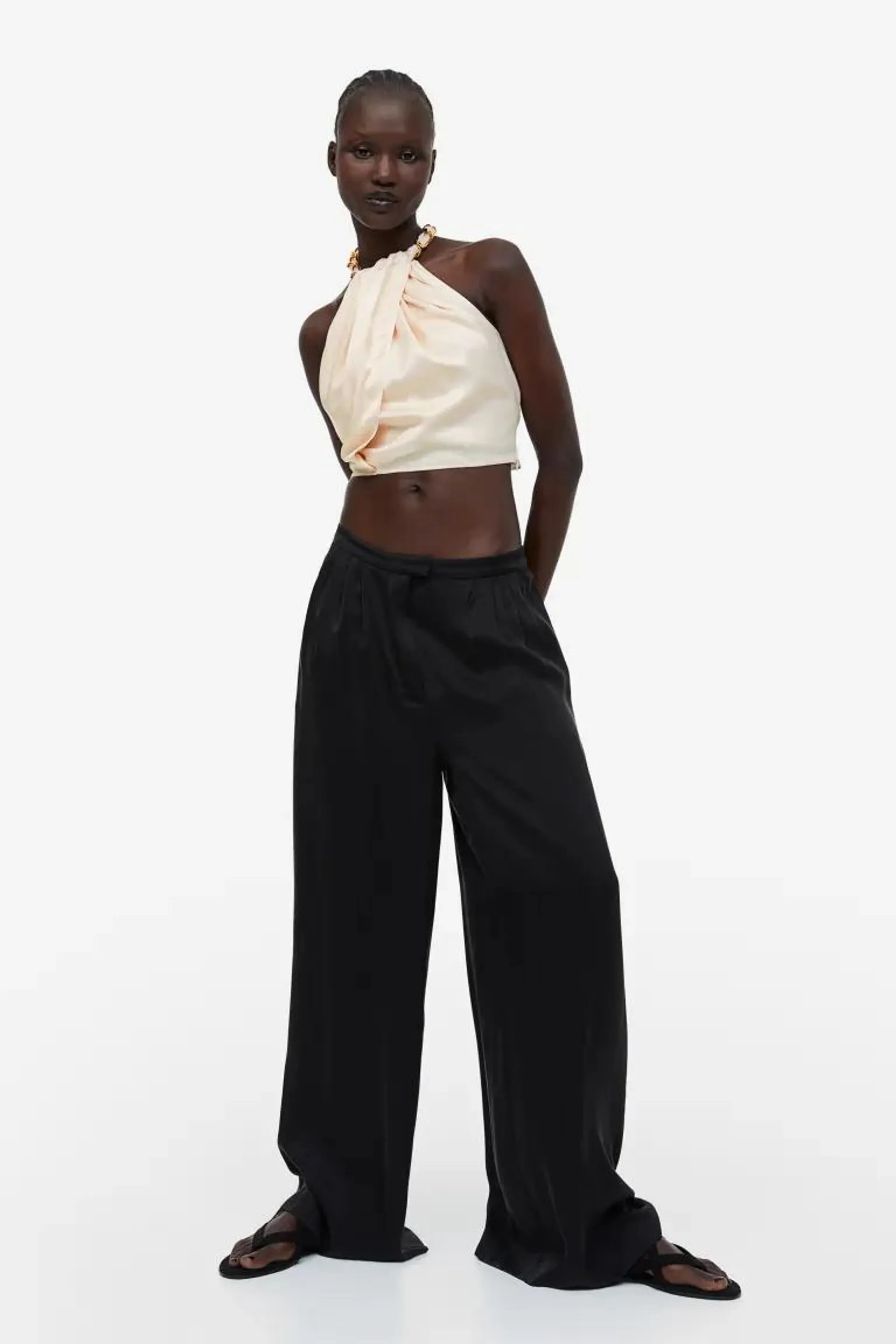 Chain-detail halterneck top