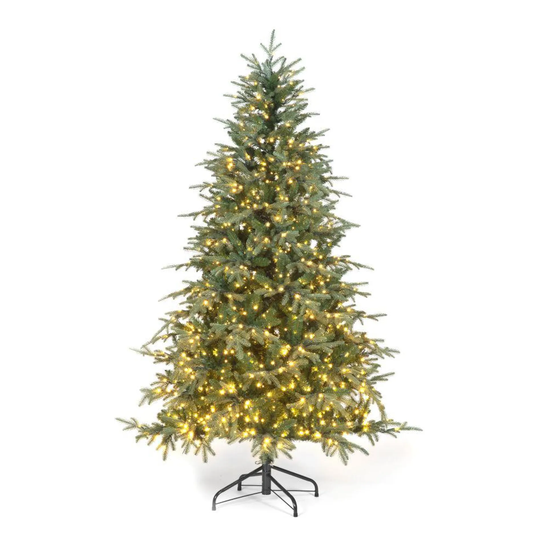 Pre-Lit Viscount Spruce Green Hinged Christmas Tree