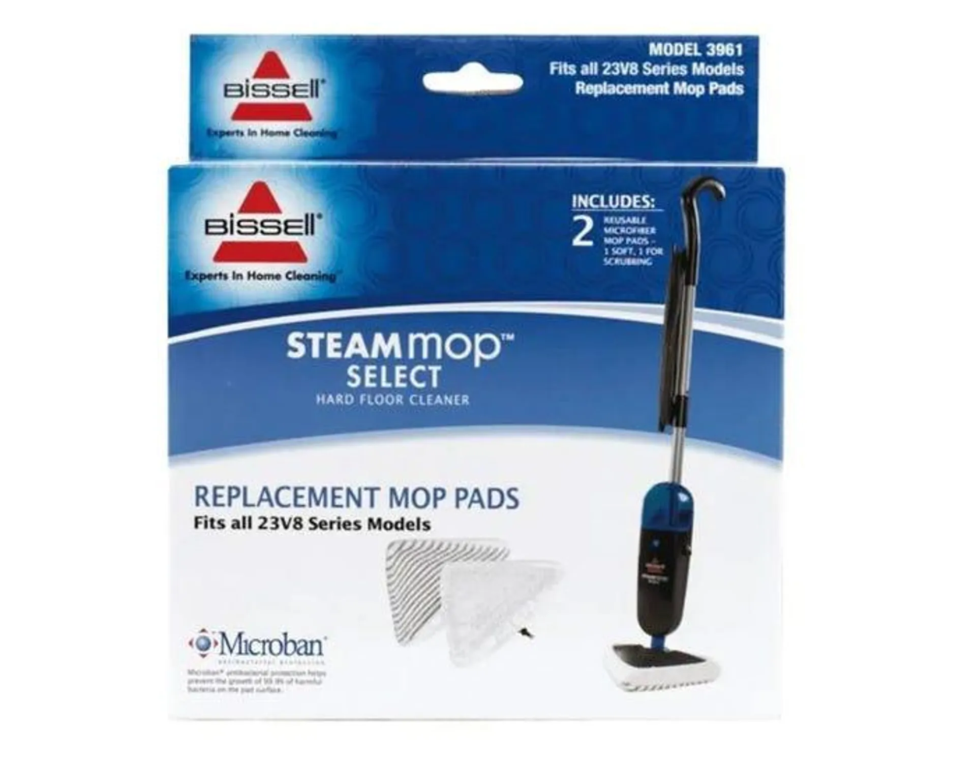 Bissell Steam Mop Select 23V8F Replacement Pads 2pk