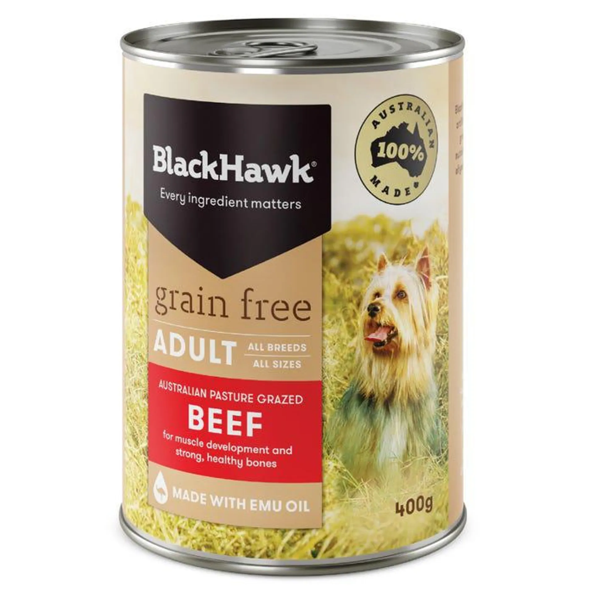 Black Hawk Beef Grain Free Dog Can 400g