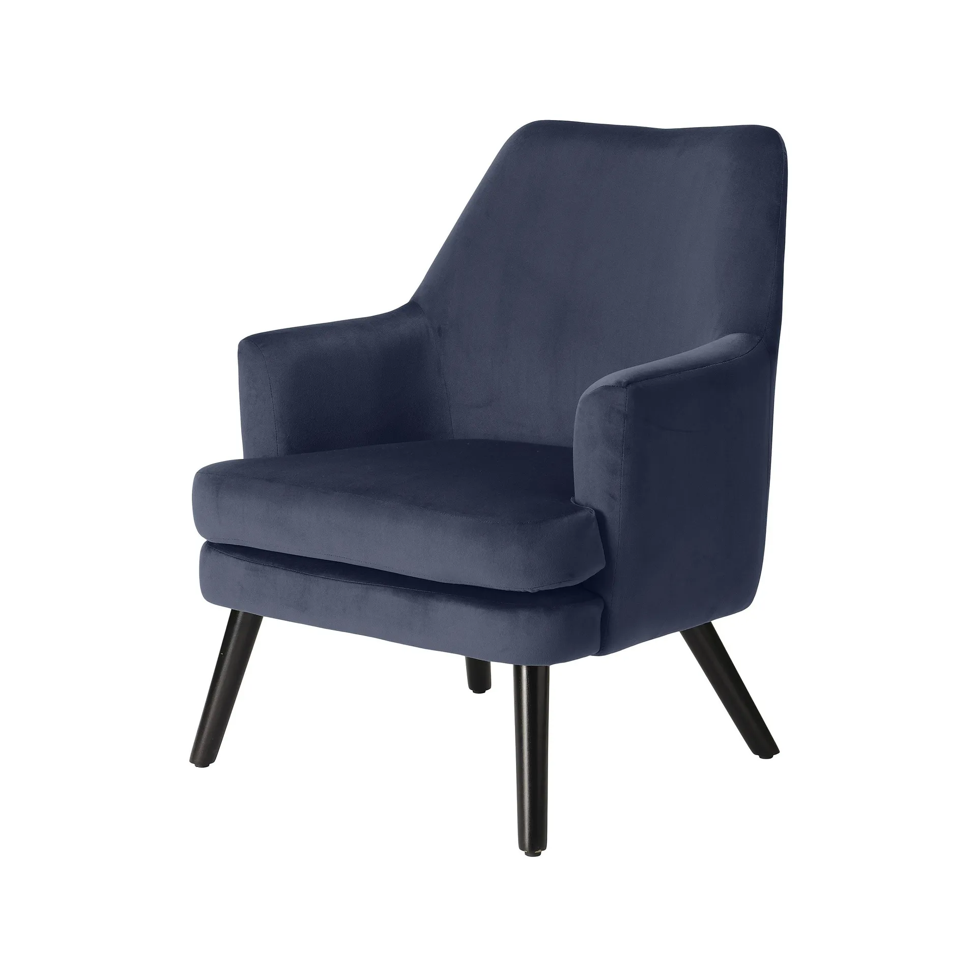 Kenver Dark blue Velvet effect Relaxer chair (H)895mm (W)720mm (D)735mm