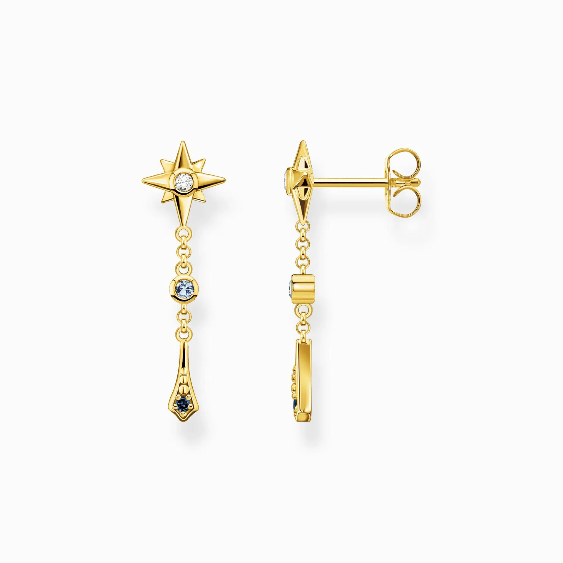 Earrings Royalty star stones gold