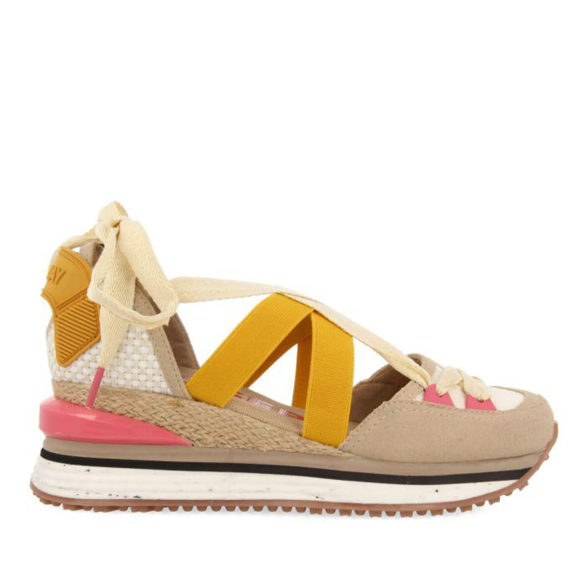 Coinches beige espadrille sneakers with wedges