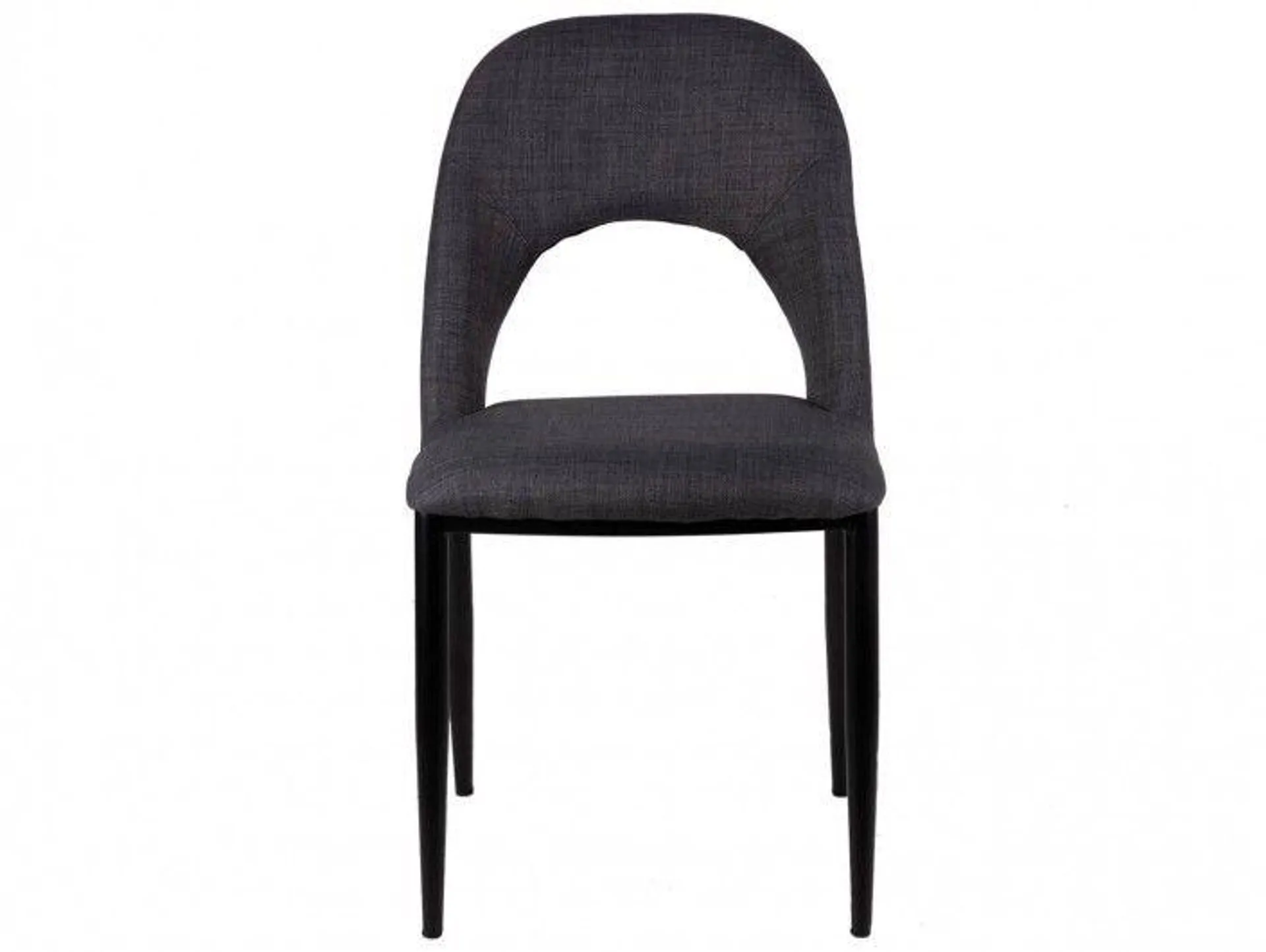 Pack 2 sillas de comedor tapizado gris oscuro y patas metálicas