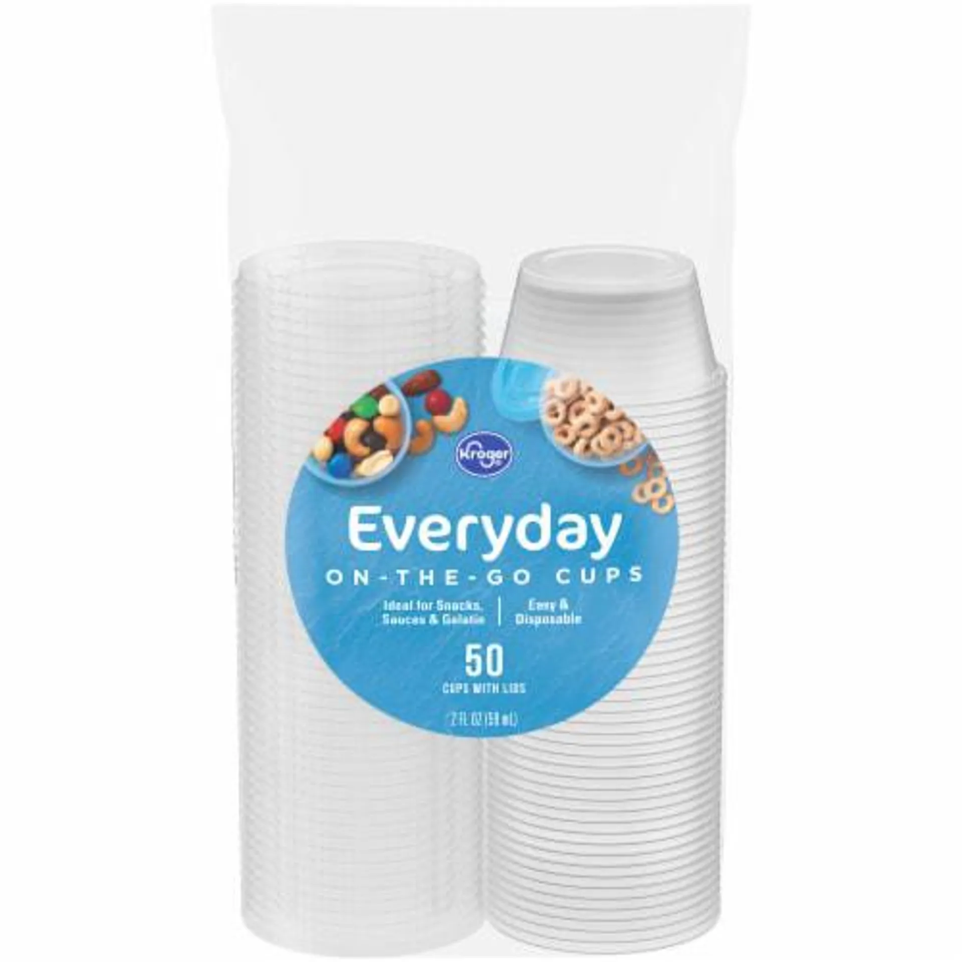 Kroger® Everyday 2-Ounce On-The-Go Clear Cups with Lids