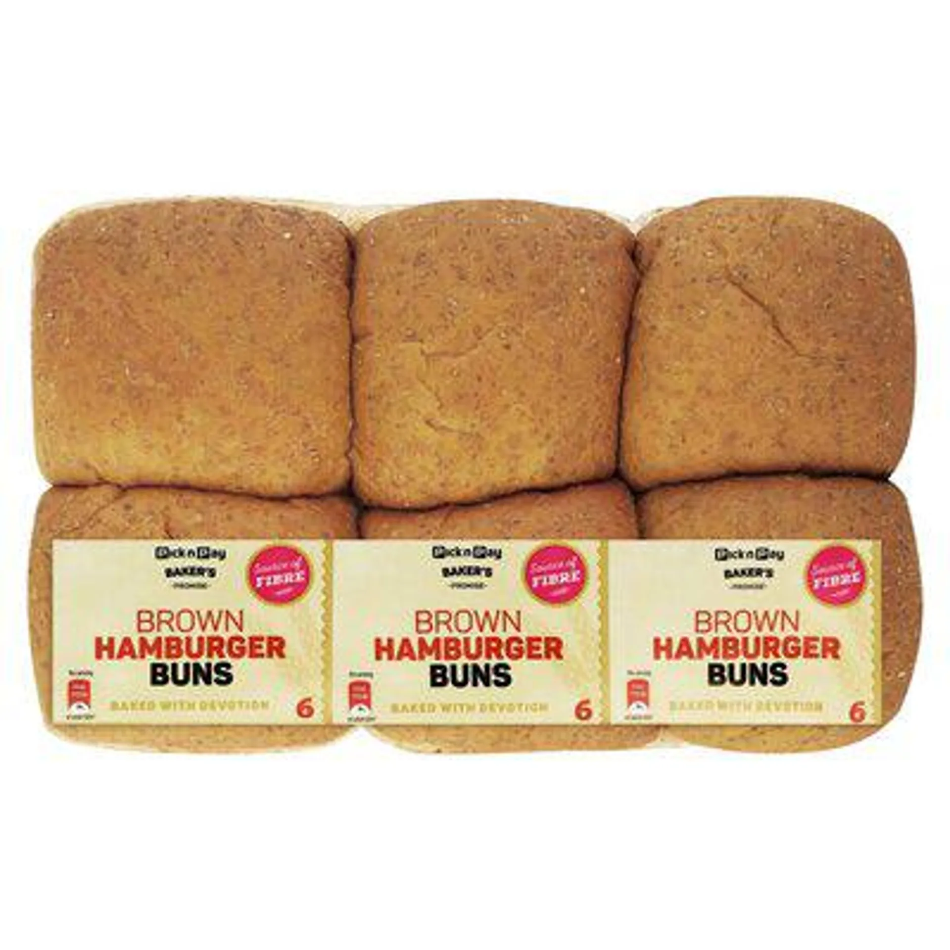 PnP Brown Hamburger Buns 6 Pack