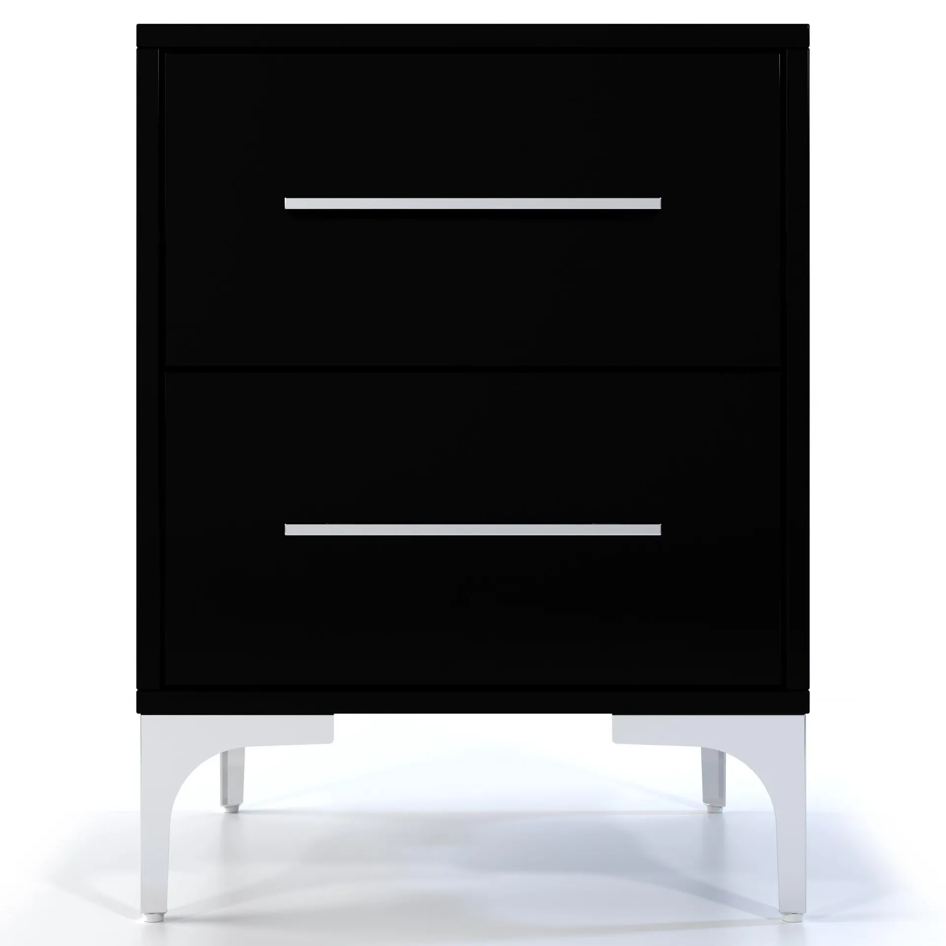 BAM! NY - High Gloss Two Drawer Night Stand - Black
