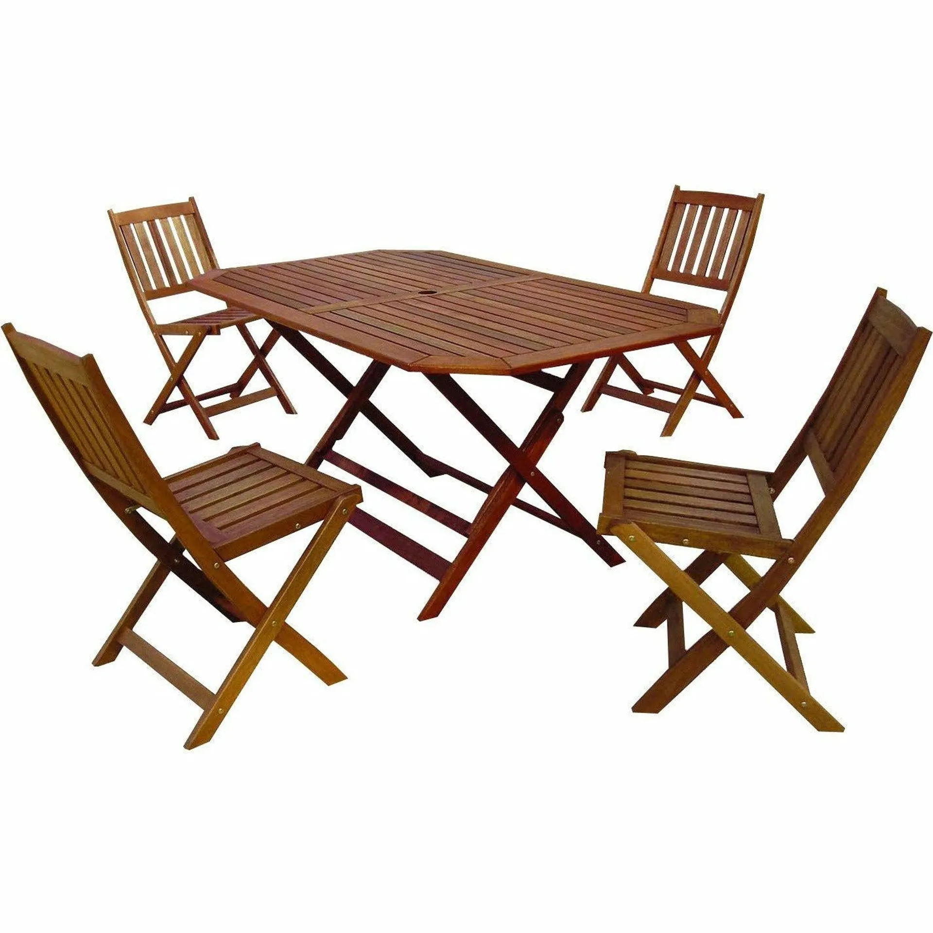Set tavolo rettangolare con 4 sedie richiudibili