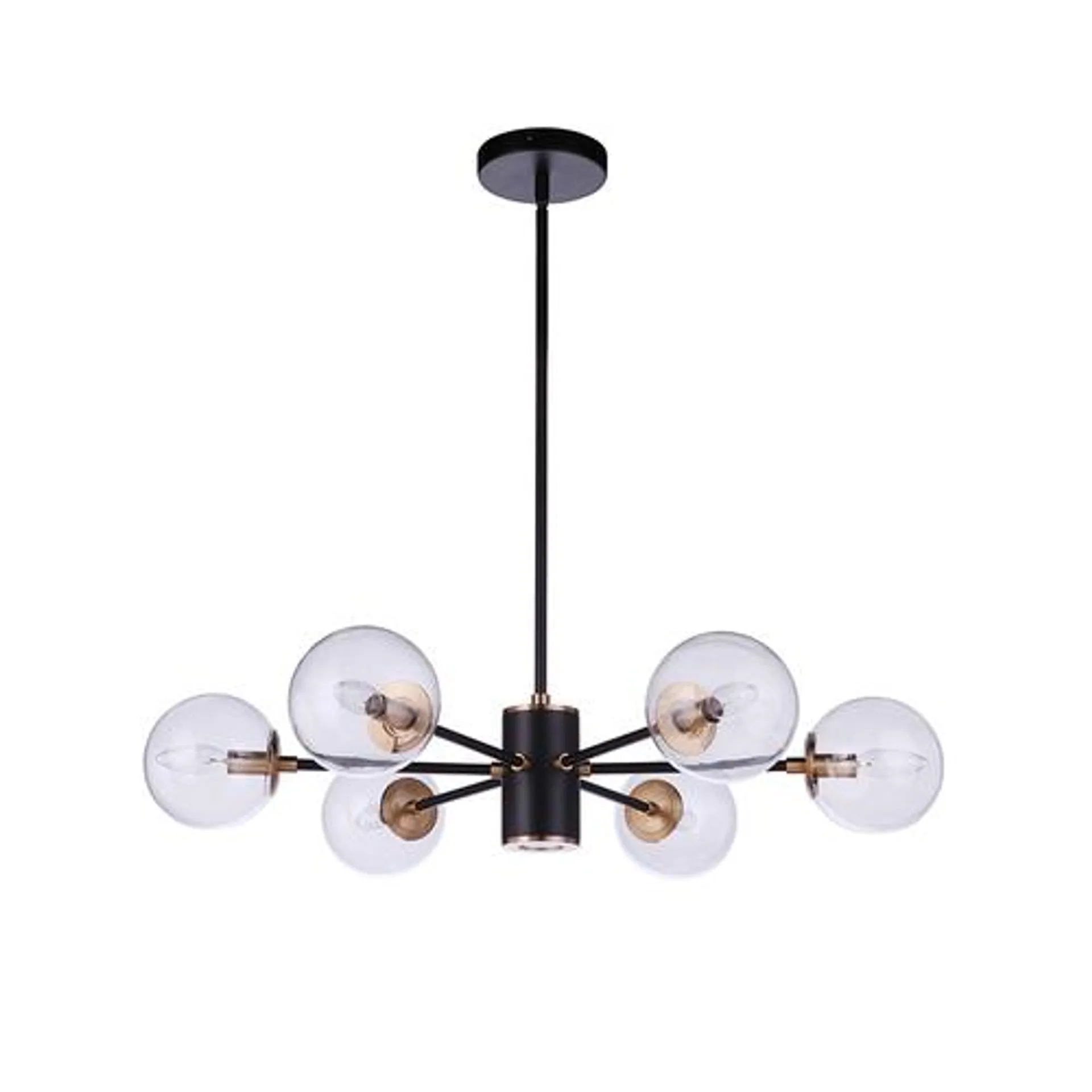Bellini 6 Light Pendant - Black & Aged Brass