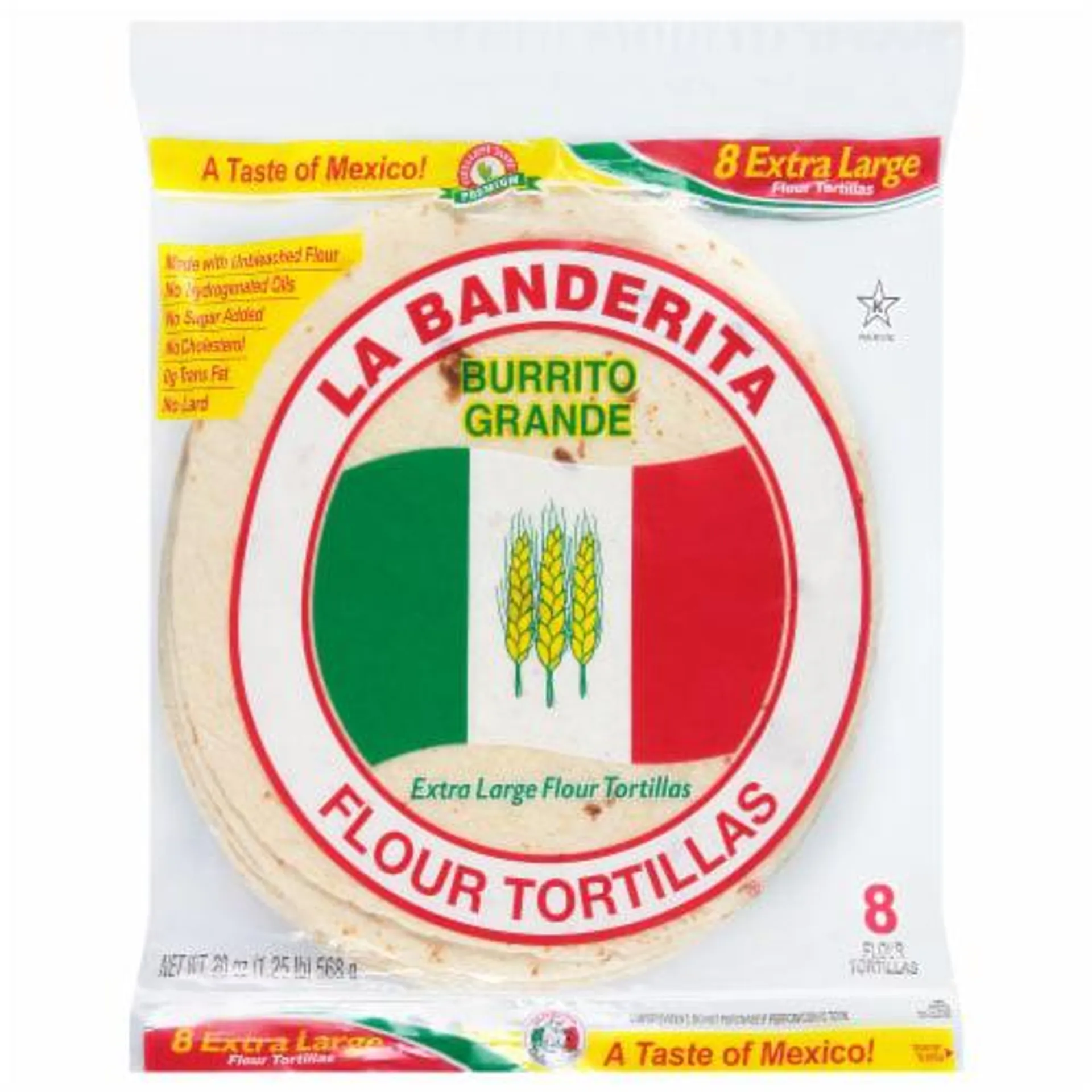 La Banderita Burrito Grande Extra Large Flour Tortilla