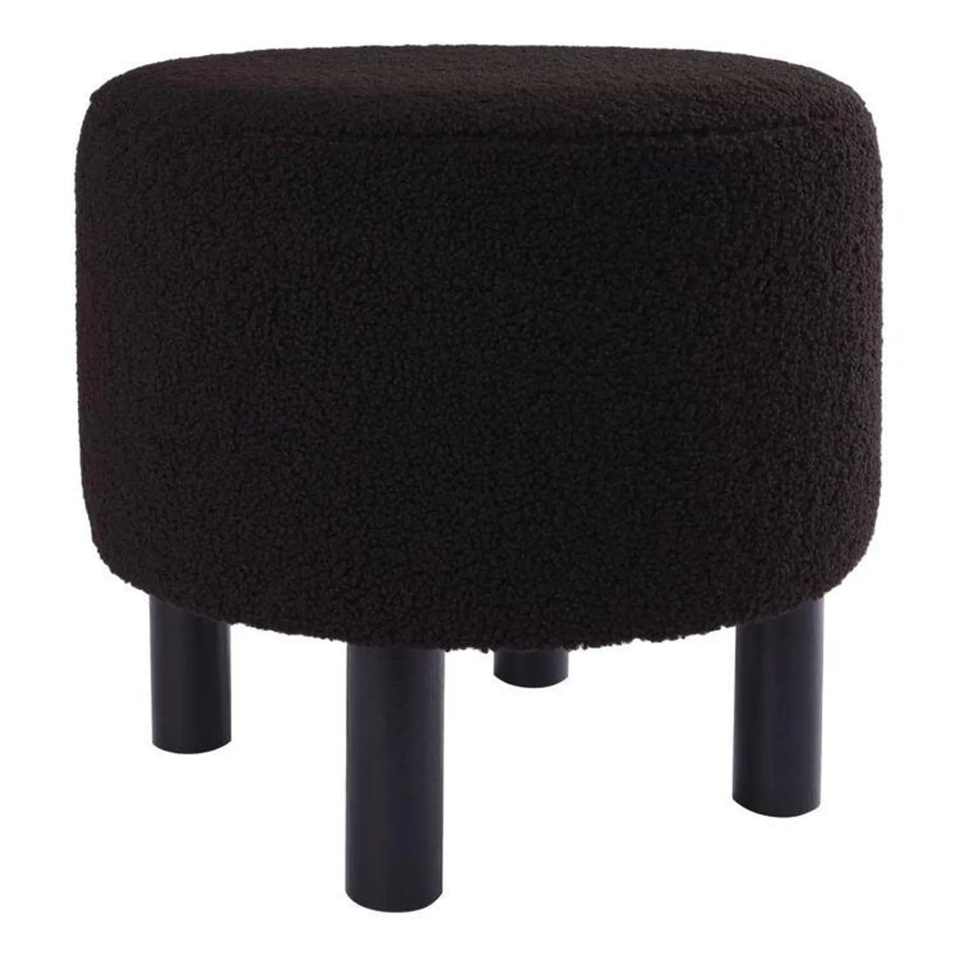 KOO Addison Boucle Ottoman Black 45 x 45 x 40 cm