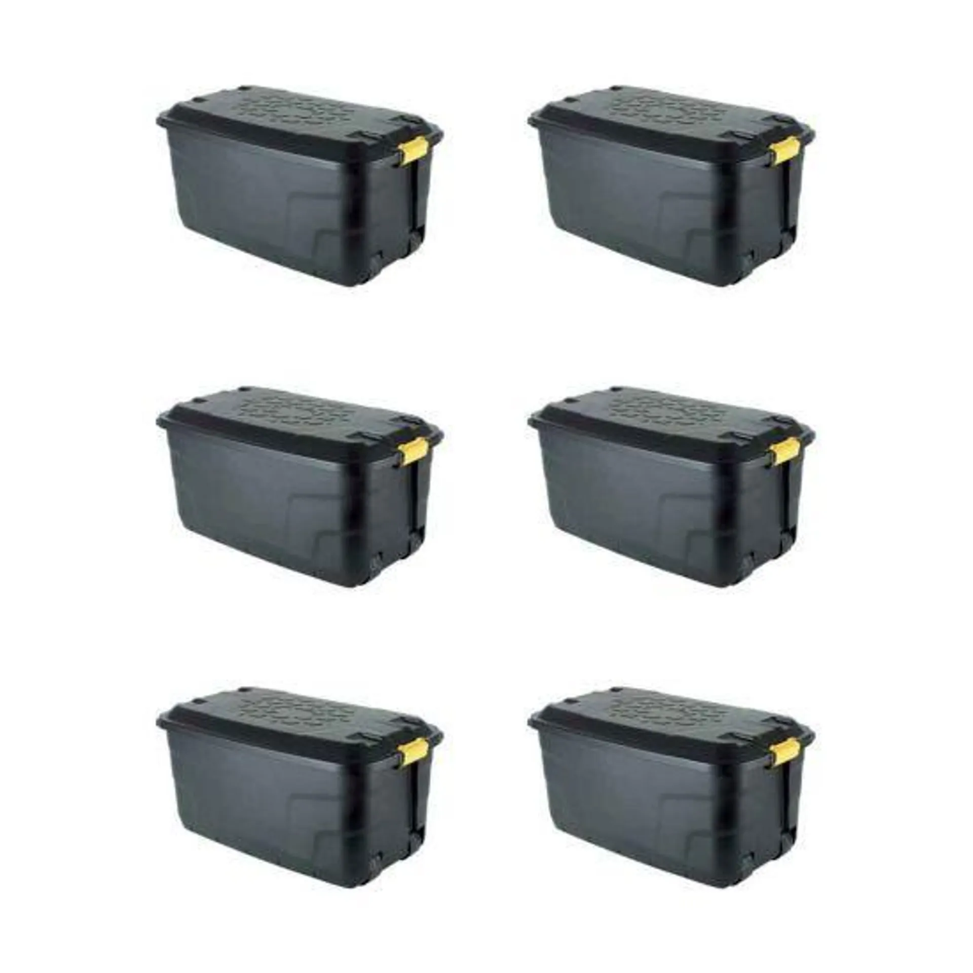 Strata Heavy Duty Storage Box with Wheels 145 Litre Pack of 6