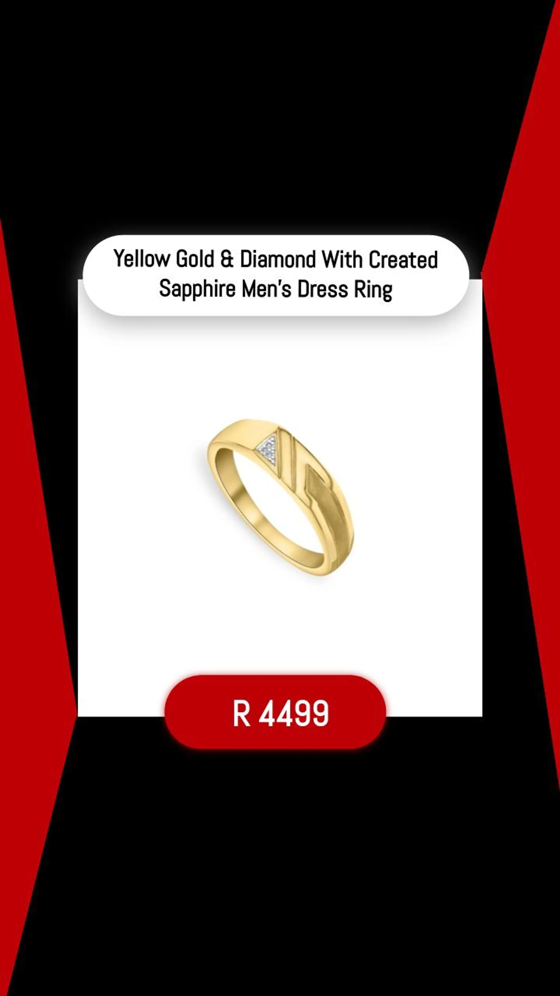 Yellow Gold & Diamond With Created Sapphire Mens Dress Ring