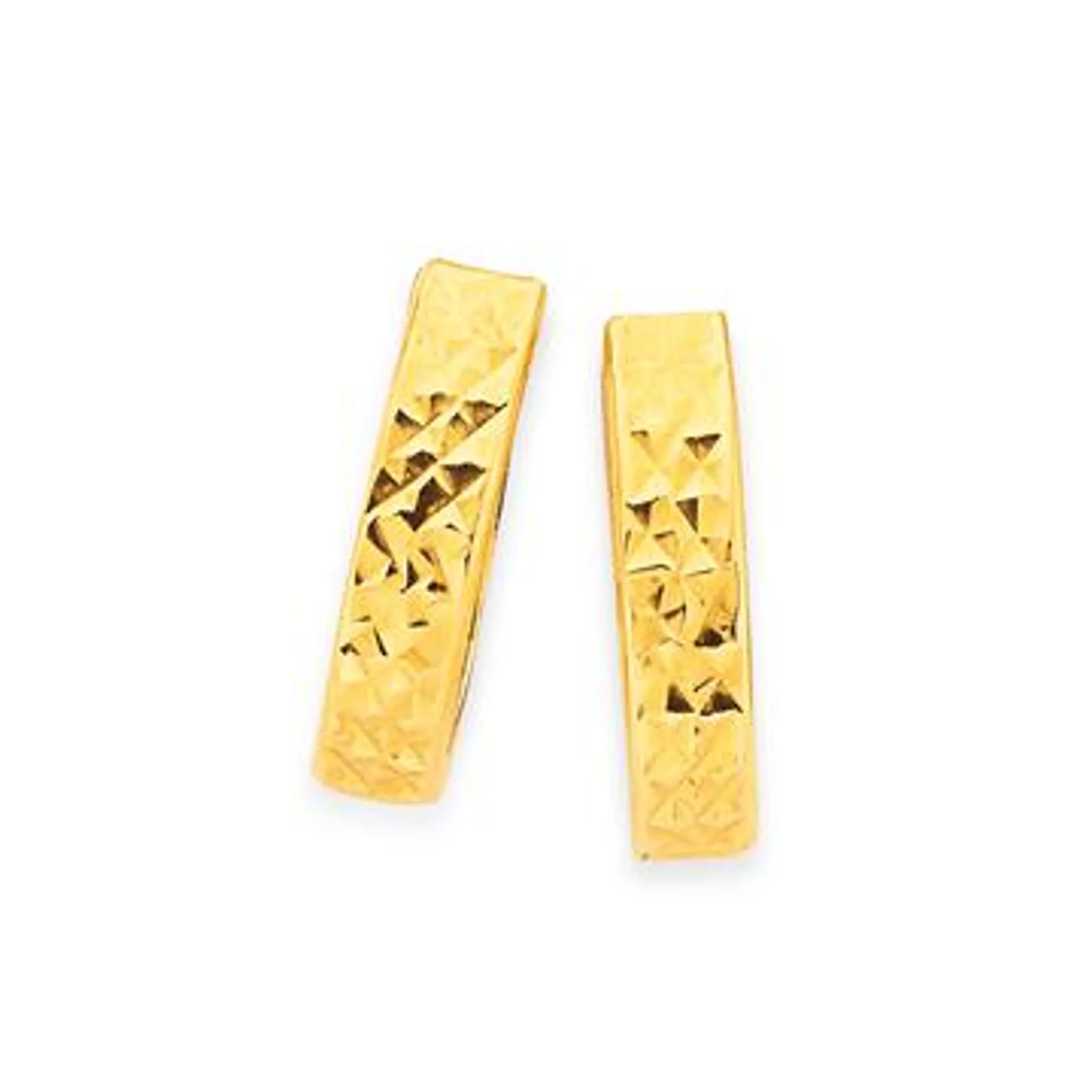 9ct Gold Diamond-cut Huggie Earrings