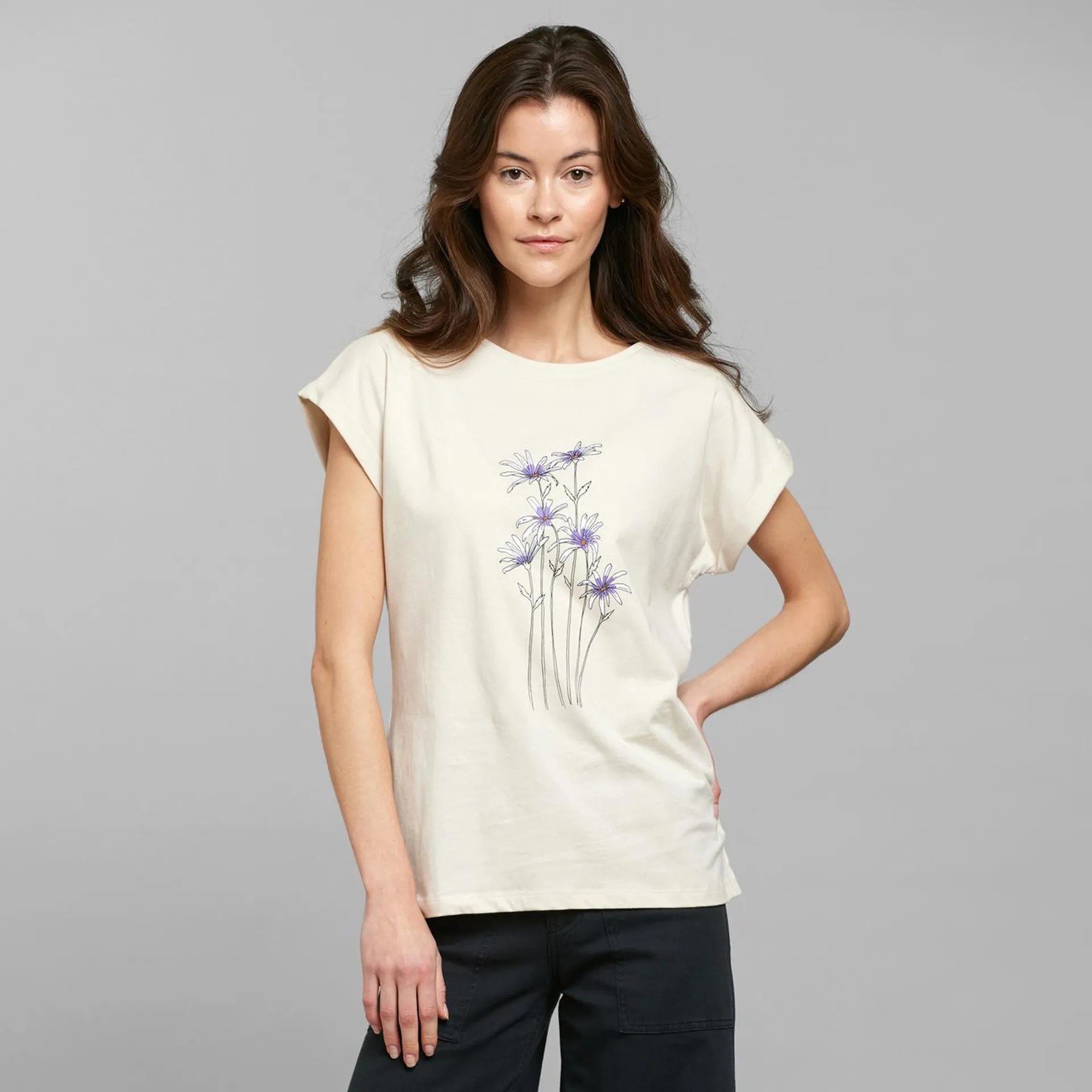 T-shirt Visby Daisies Oat White