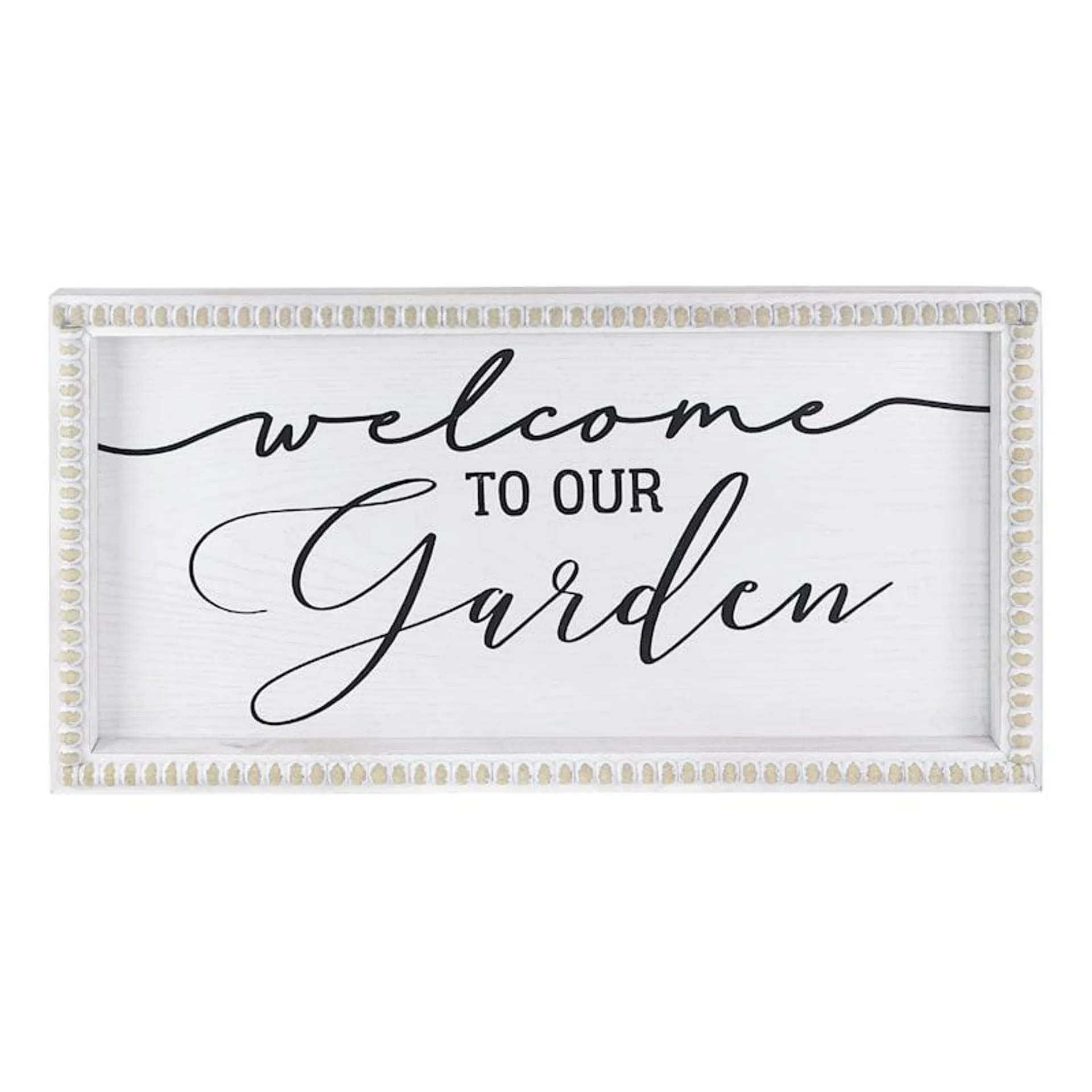 Welcome To Our Garden Wall Sign, 23.5x12